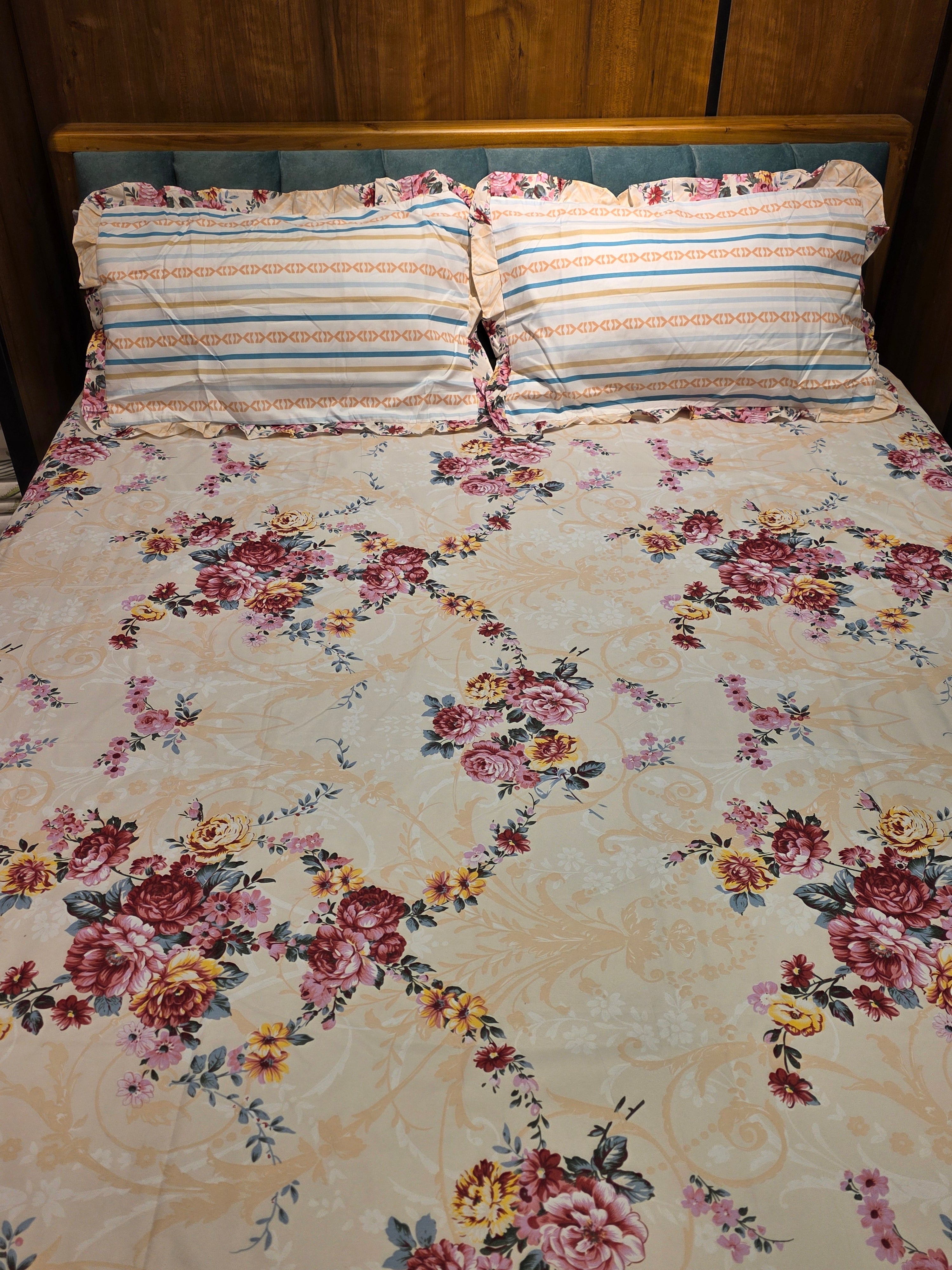 Floral King Size Bedsheet Set