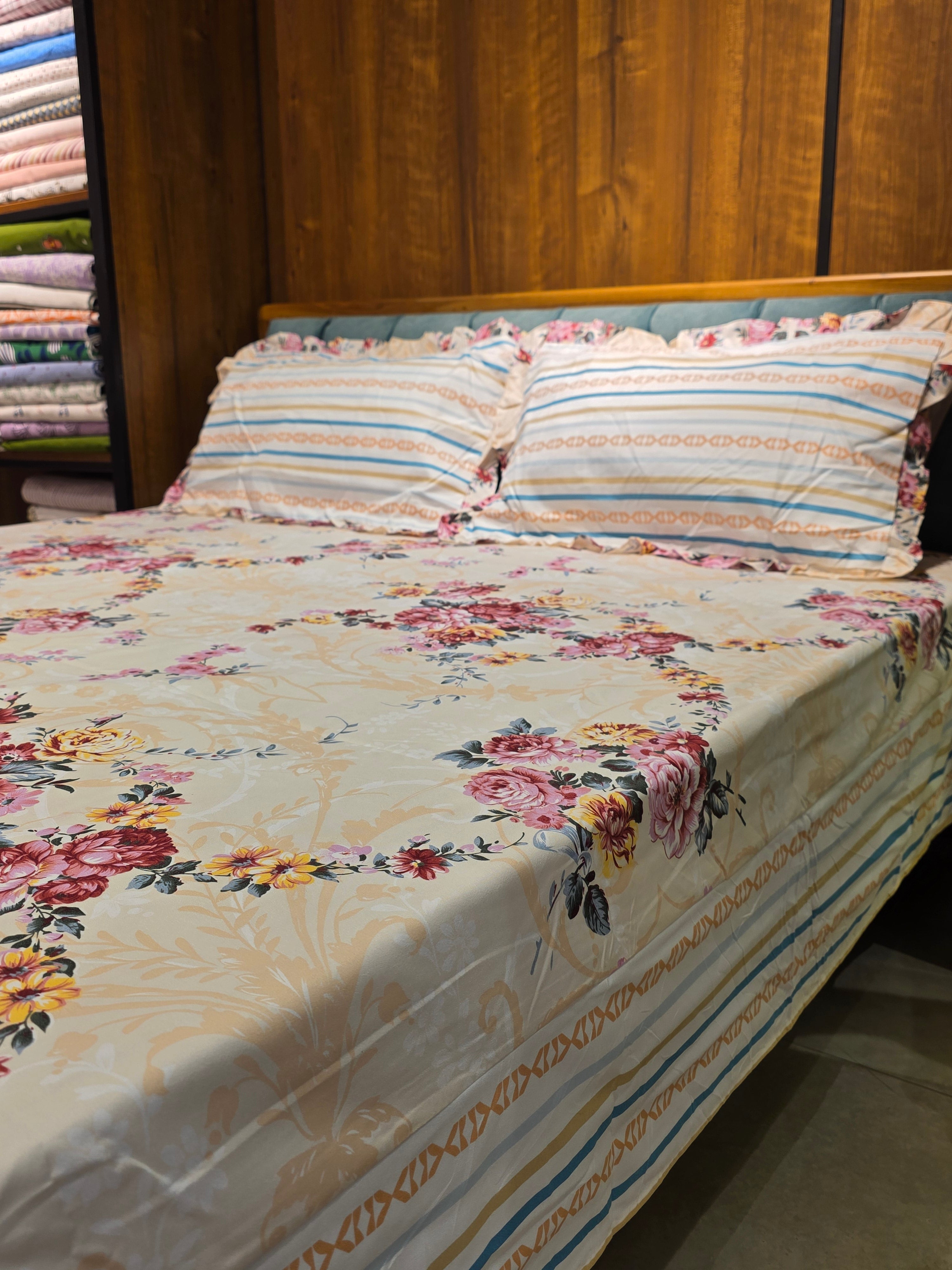 Floral King Size Bedsheet Set