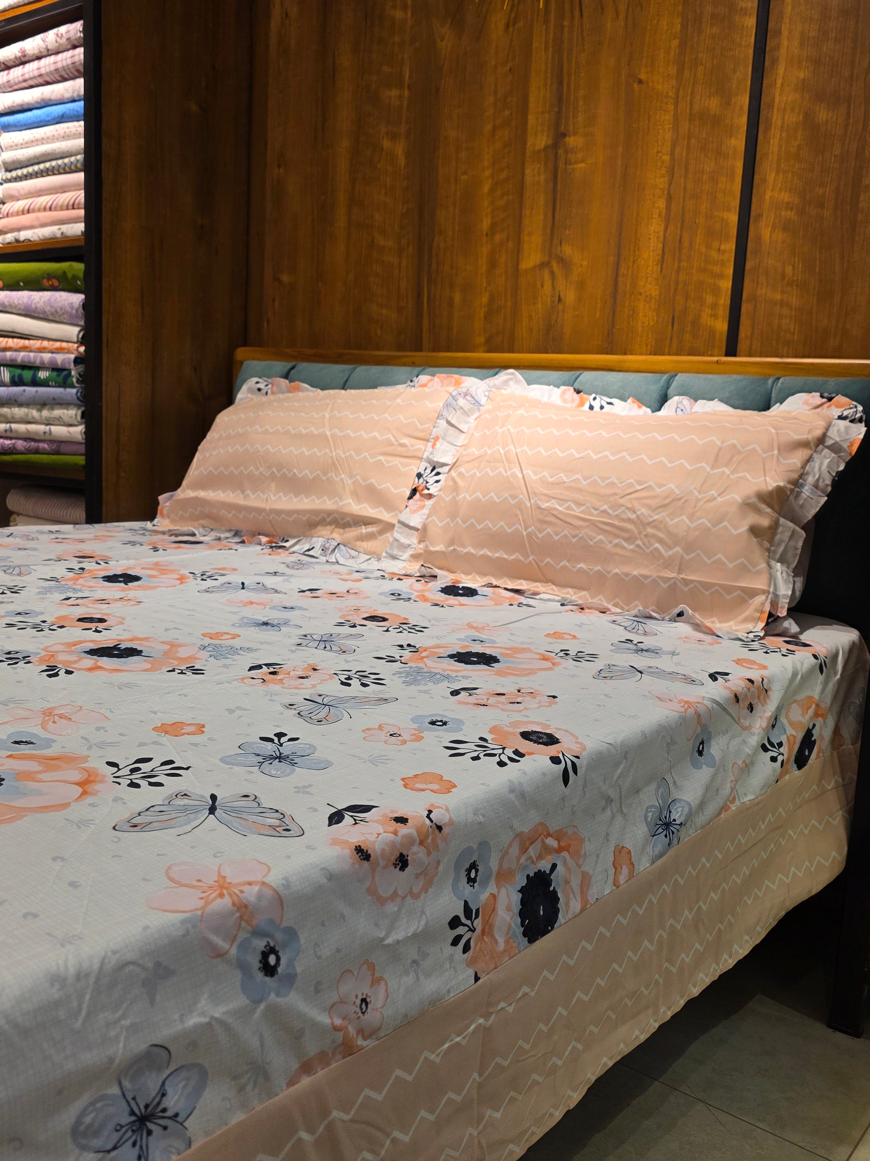 Floral King Size Bedsheet Set
