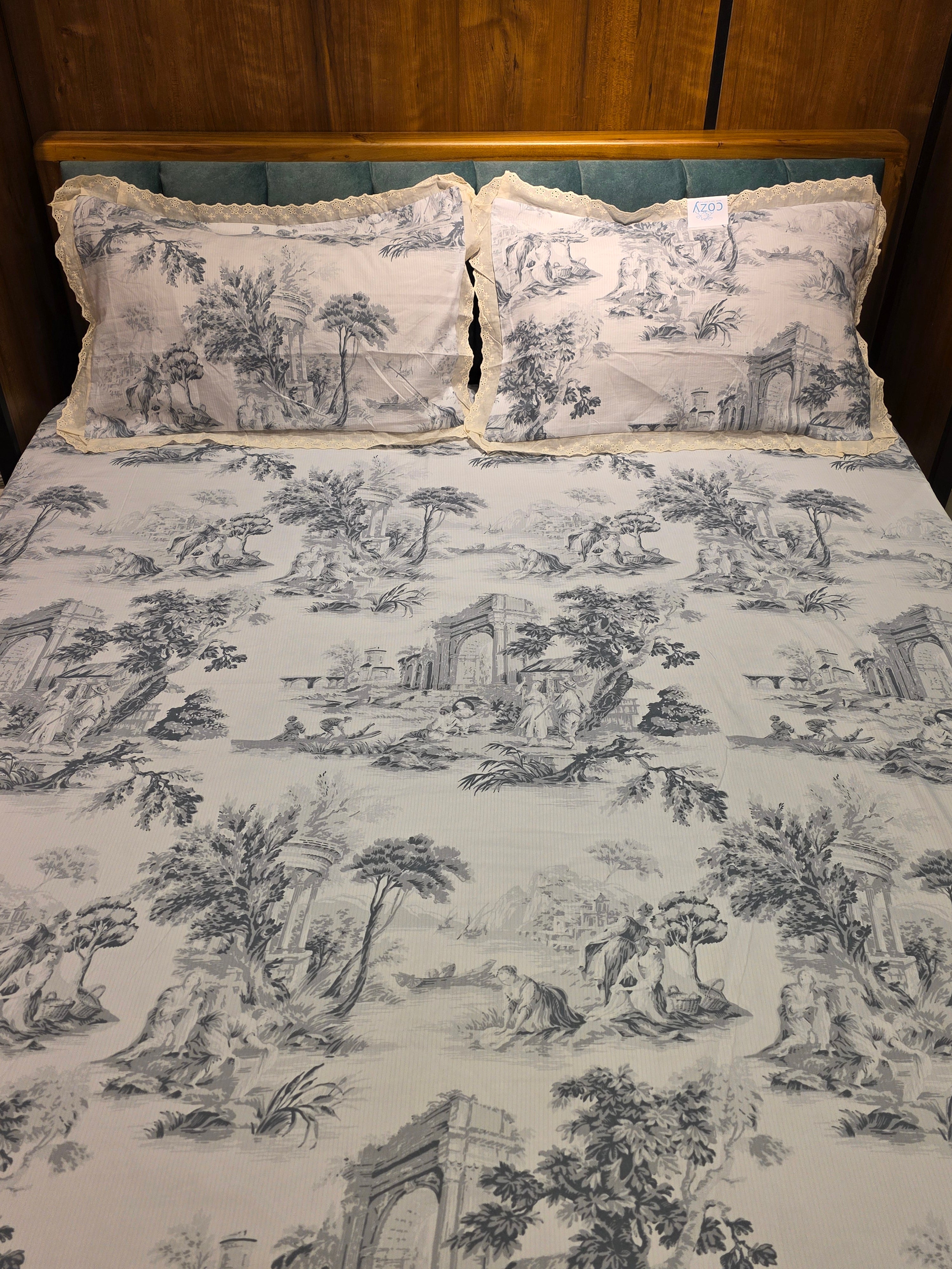 Queen Size Lace Bedsheet Set