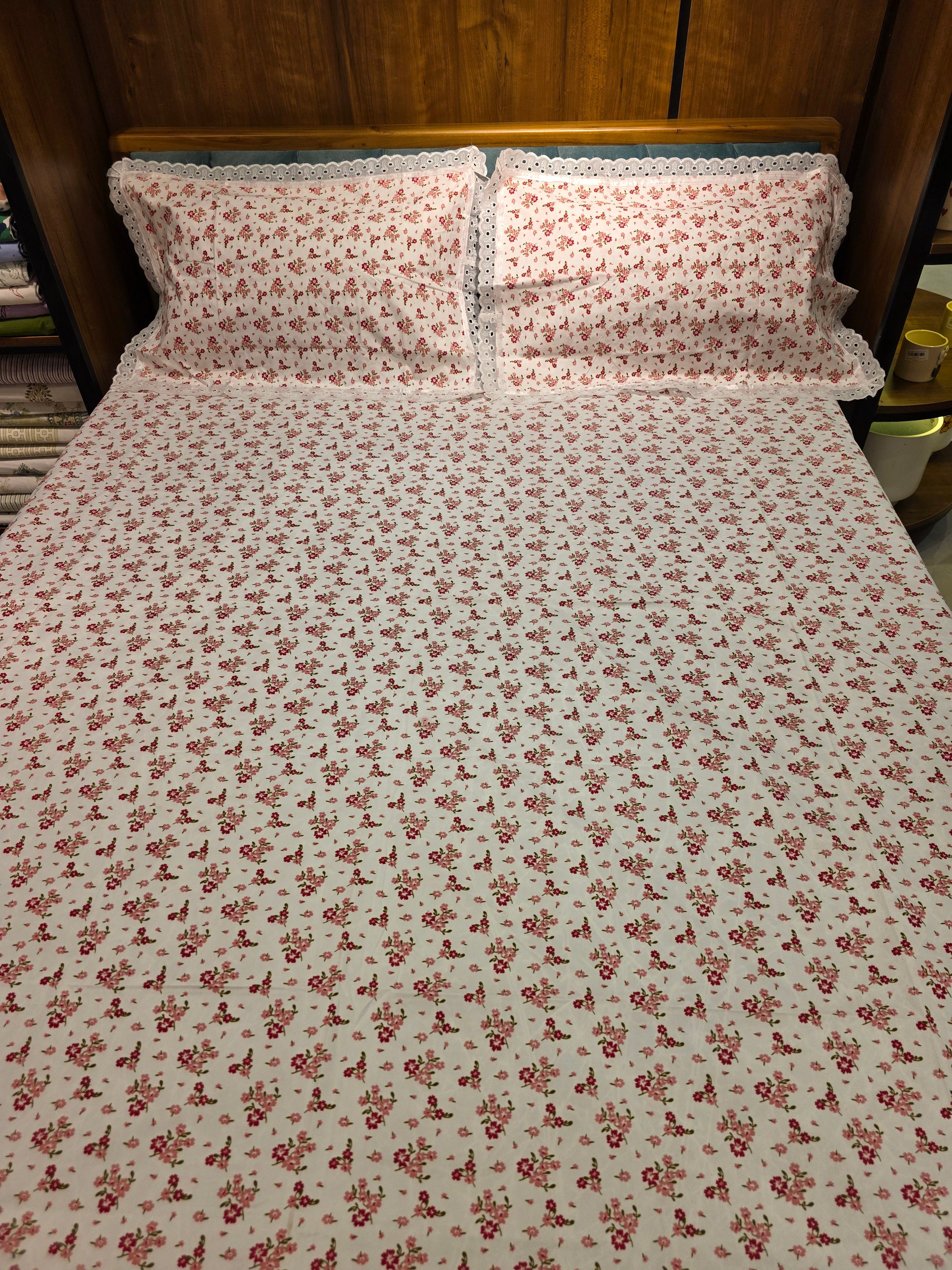 Queen Size Lace Bedsheet Set
