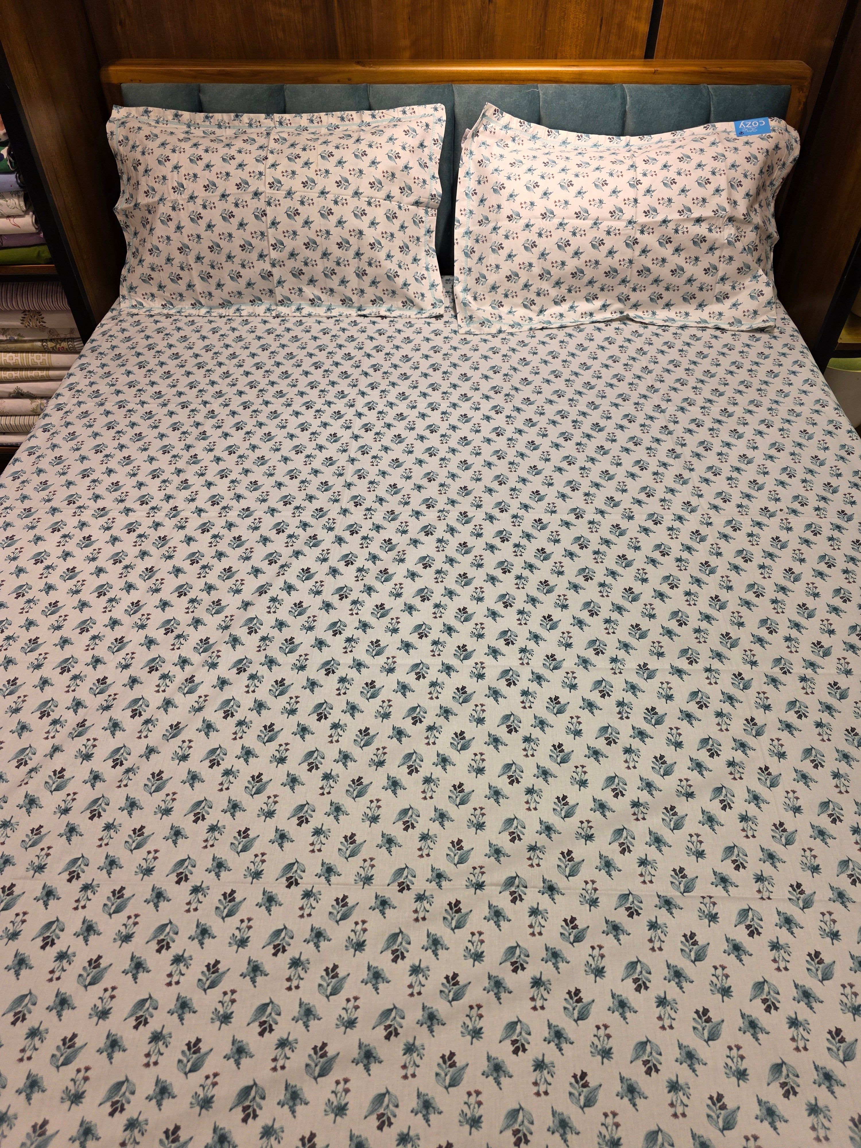 Queen Size Floral Bedsheet Set