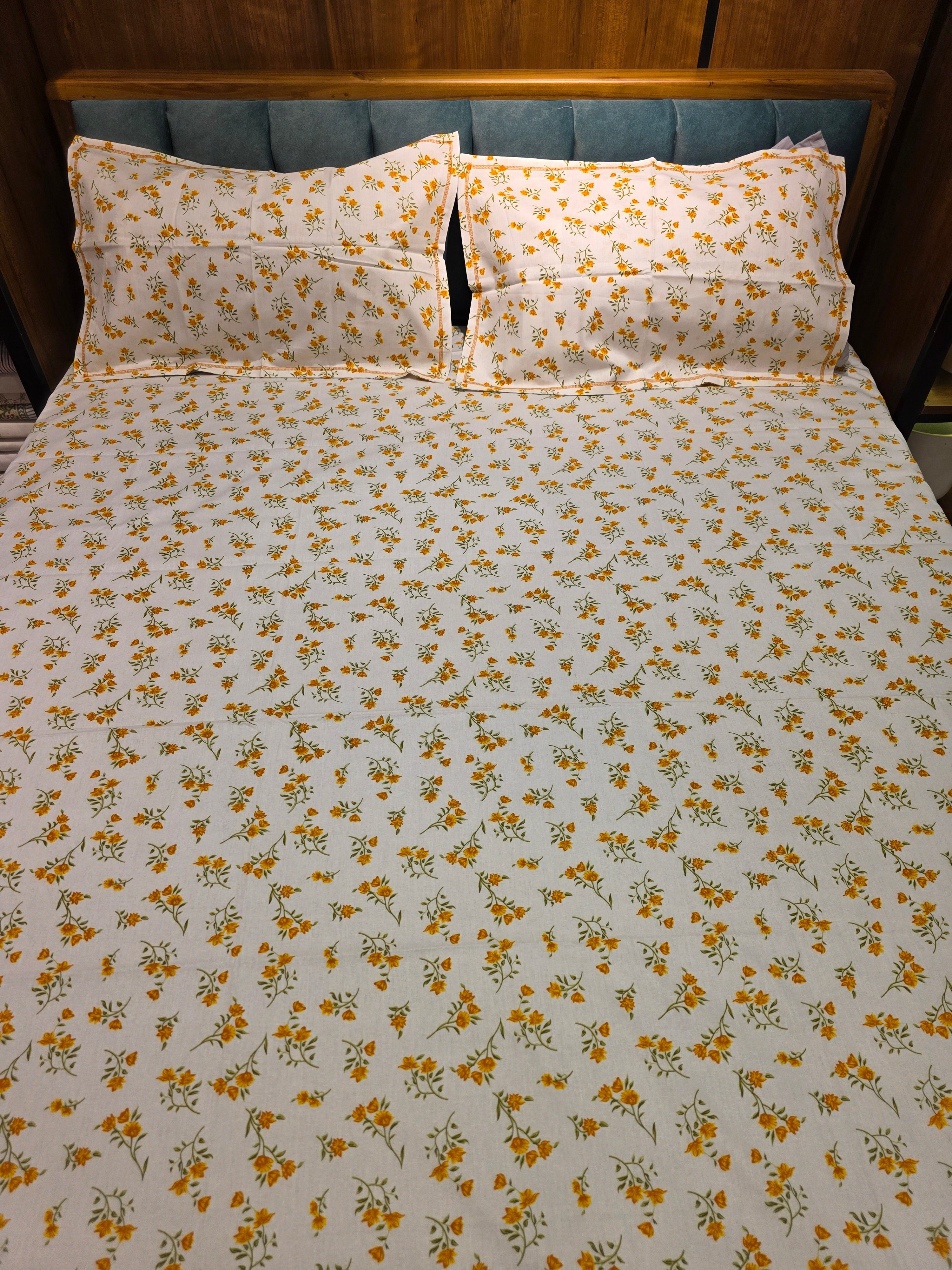 Queen Size Floral Bedsheet Set