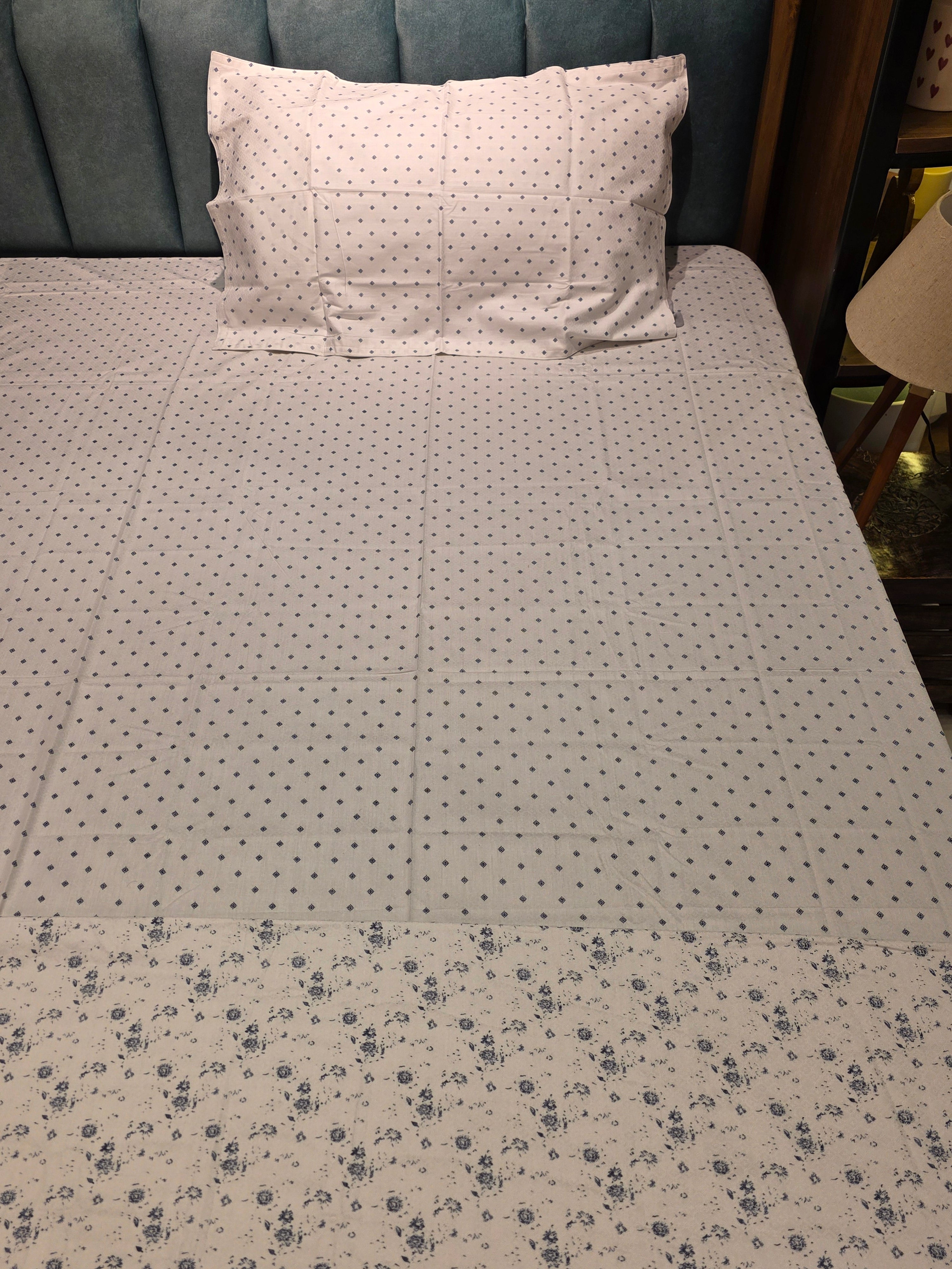 Premium Single Bedsheet & Reversible Dohar Set
