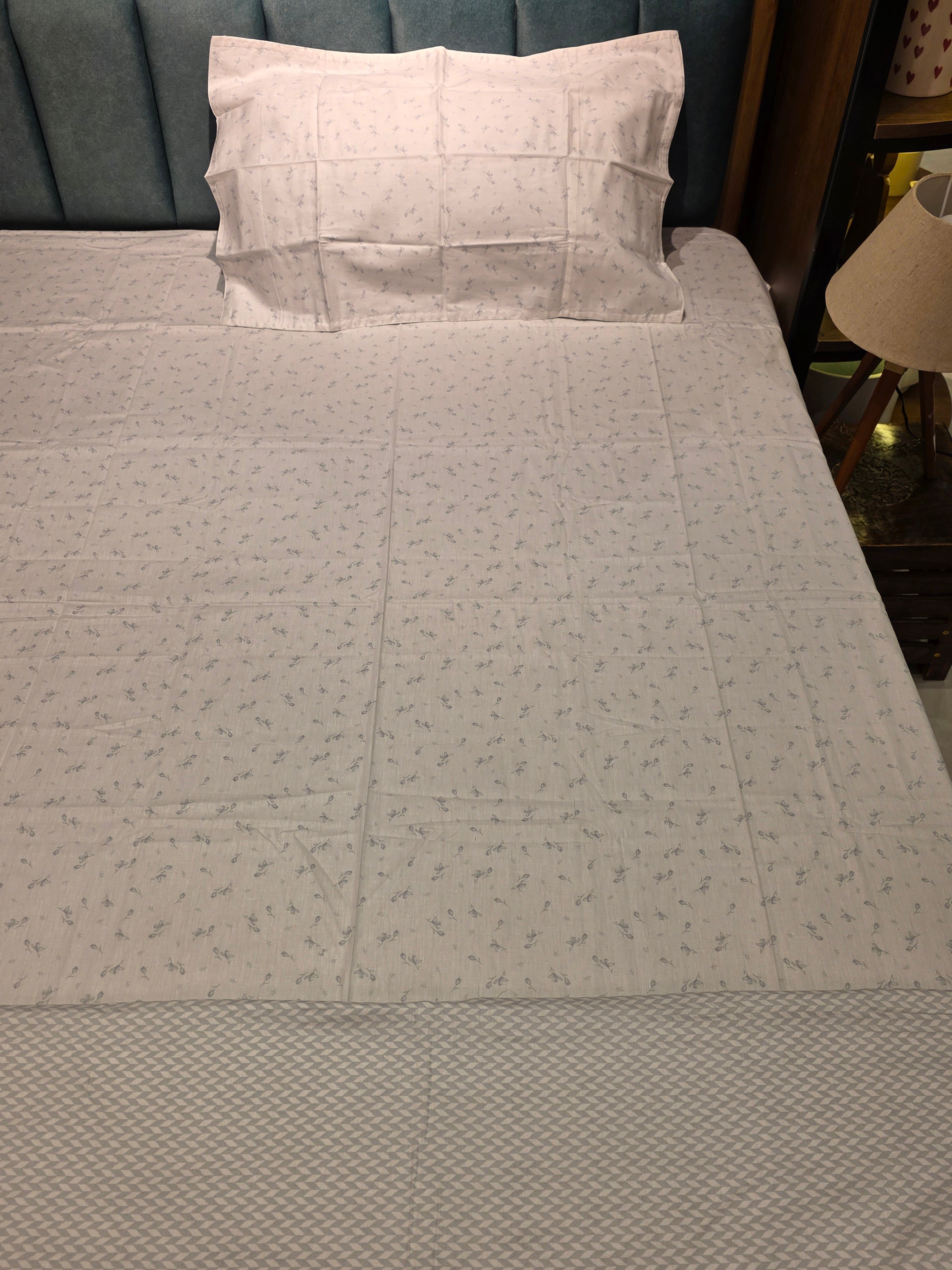 Premium Single Bedsheet & Reversible Dohar Set