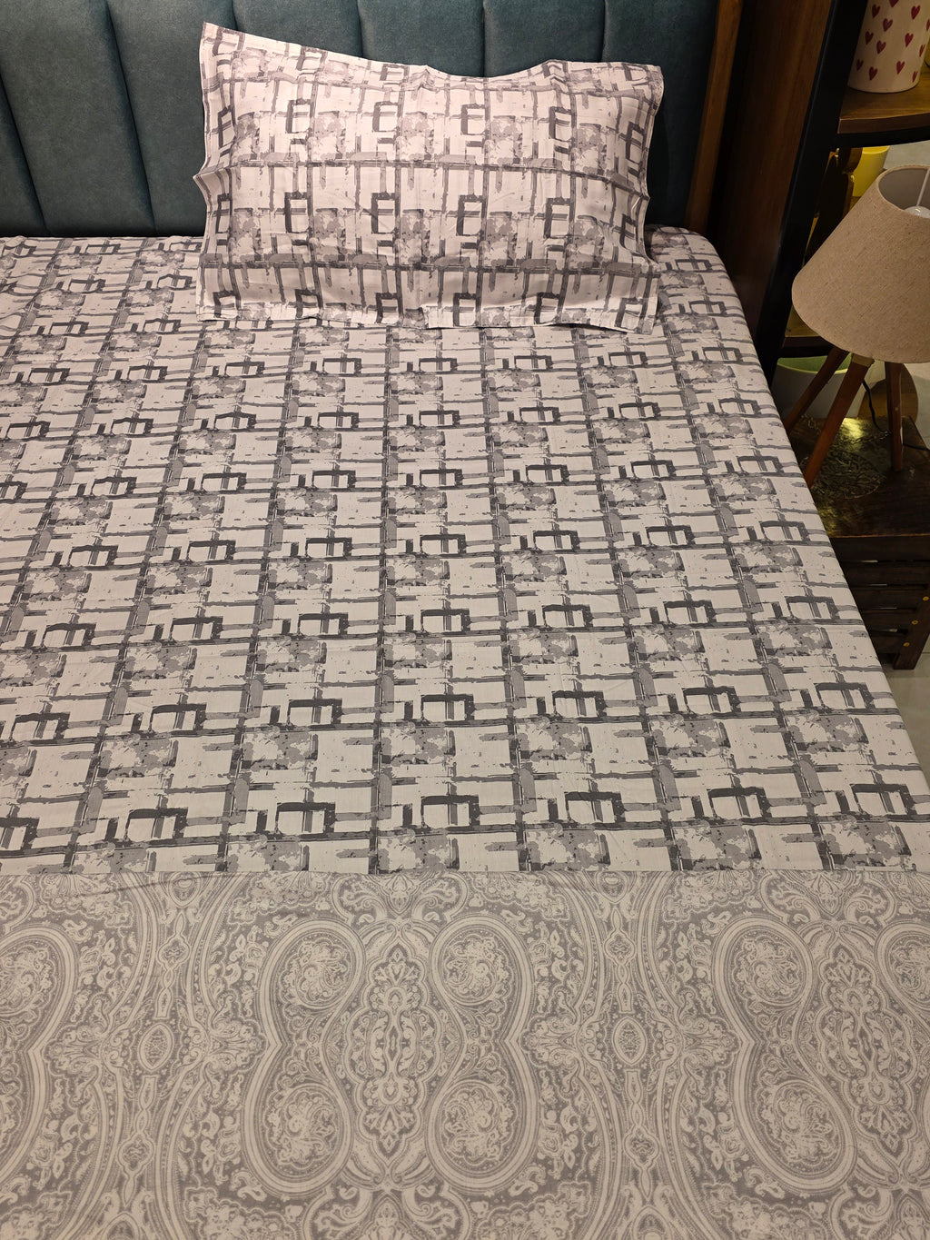 Premium Single Bedsheet & Reversible Dohar Set