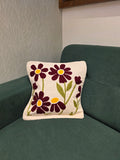 Embroidered Jute Cushion Cover – 16 x 16 inches