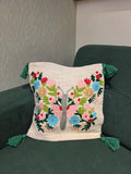 Embroidered Jute Cushion Cover – 16 x 16 inches