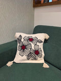 Embroidered Jute Cushion Cover – 16 x 16 inches