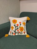 Embroidered Jute Cushion Cover – 16 x 16 inches