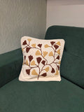 Embroidered Jute Cushion Cover – 16 x 16 inches