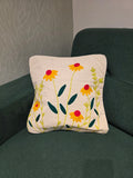 Embroidered Jute Cushion Cover – 16 x 16 inches