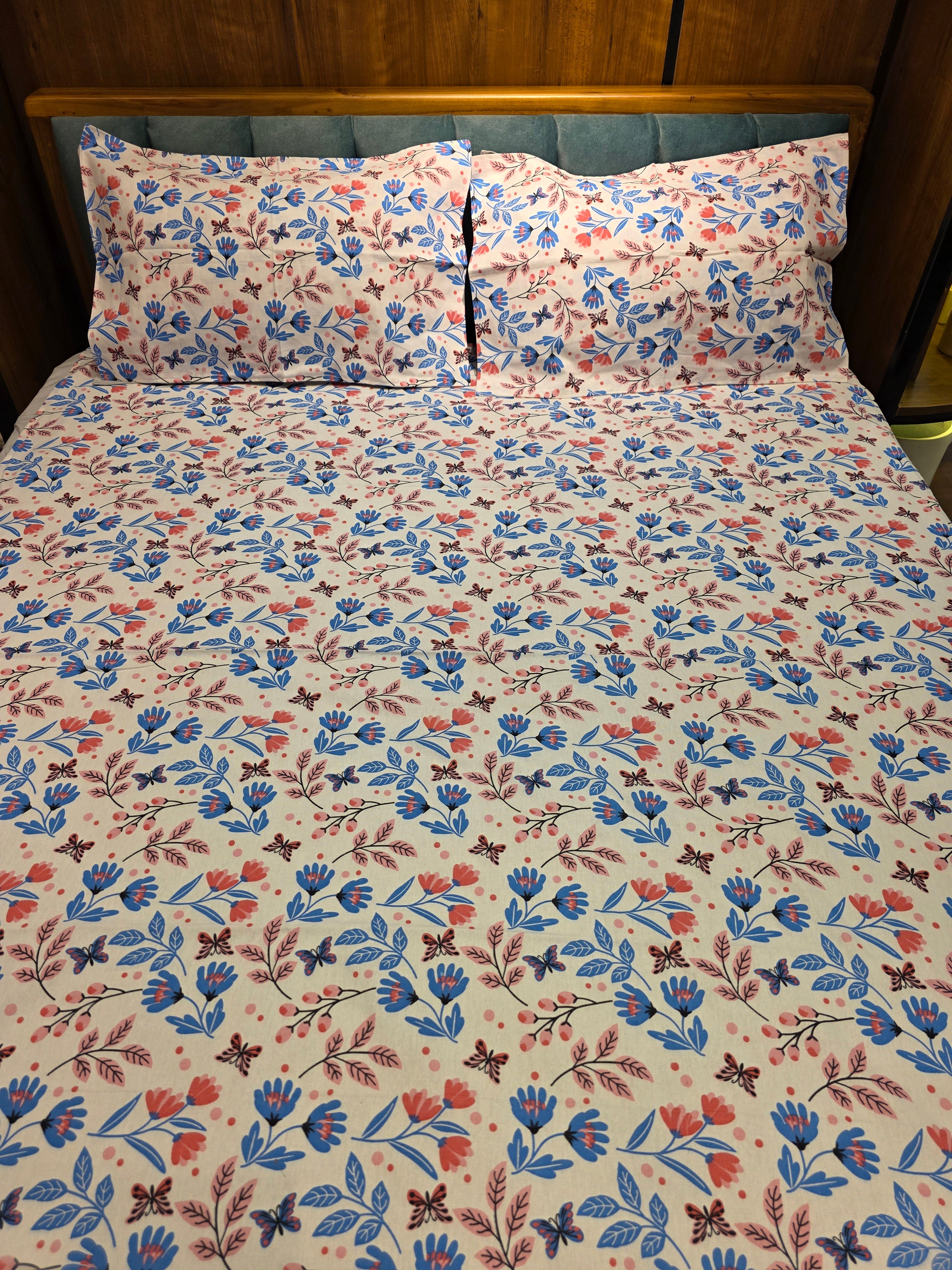 Pure Cotton Single Bedsheet Set