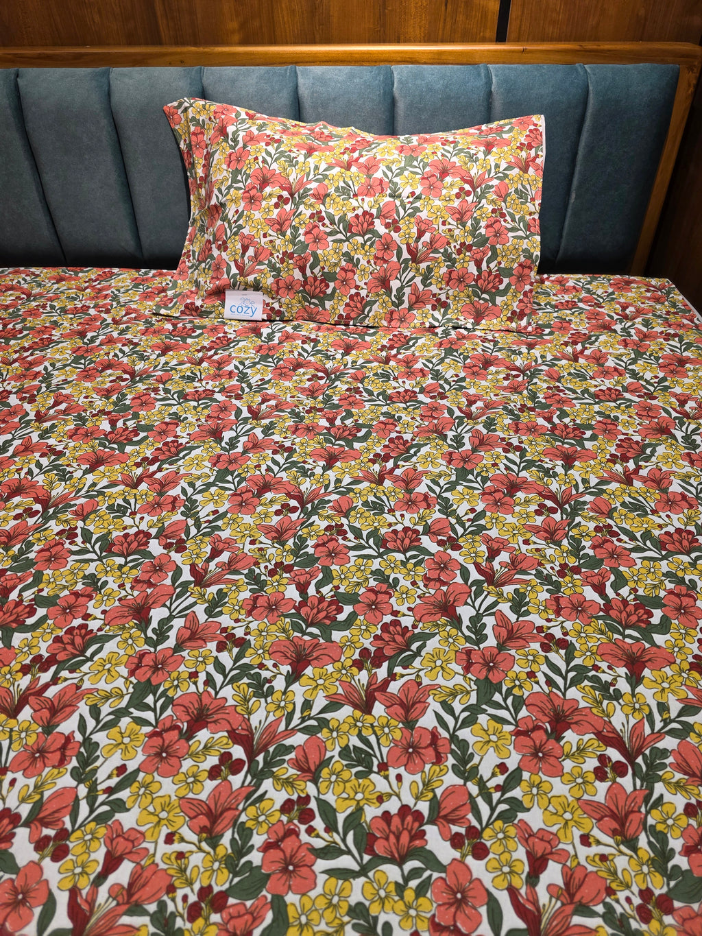 Pure Cotton Single Bedsheet Set