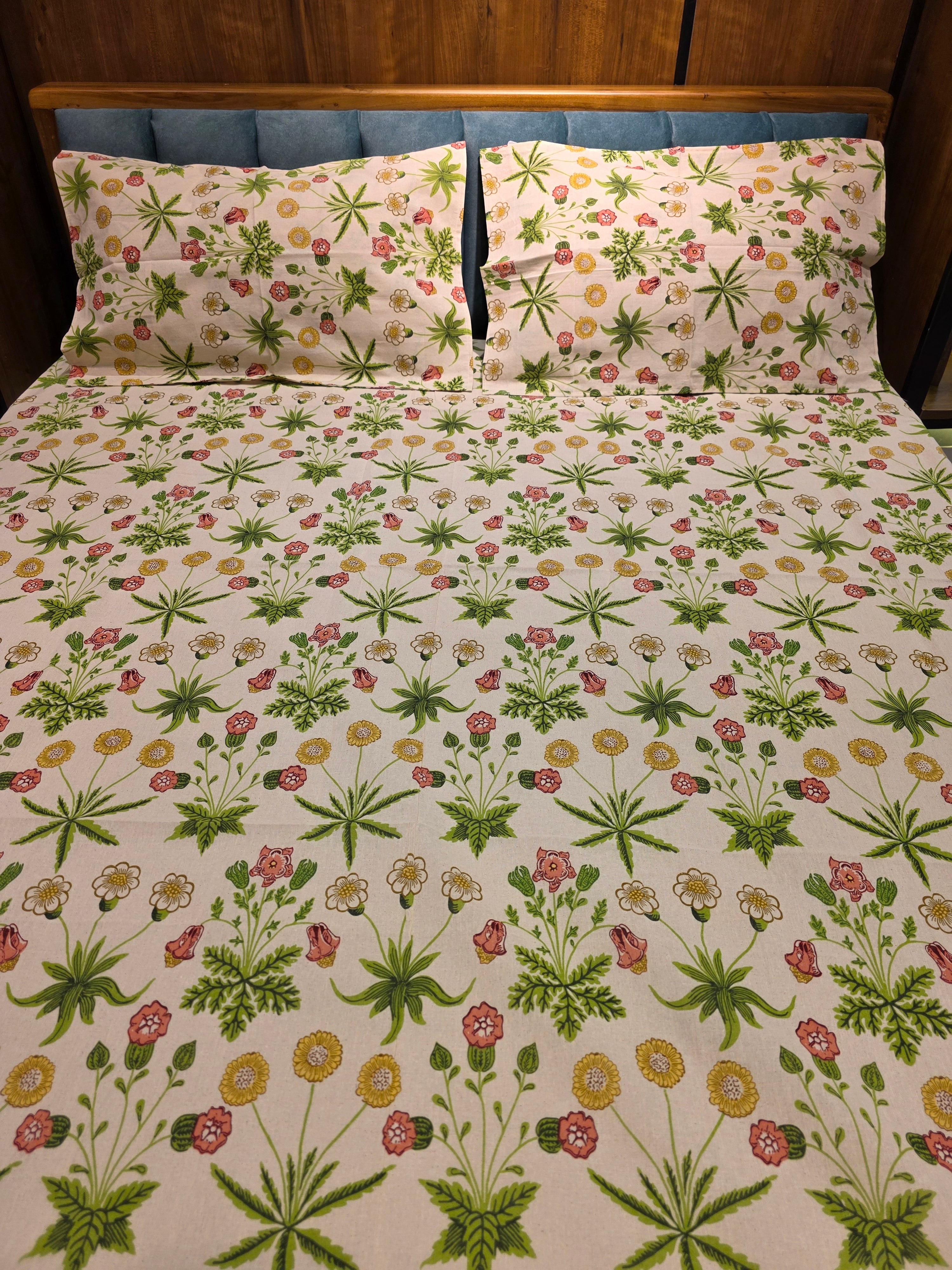 Pure Cotton Double Bedsheet Set