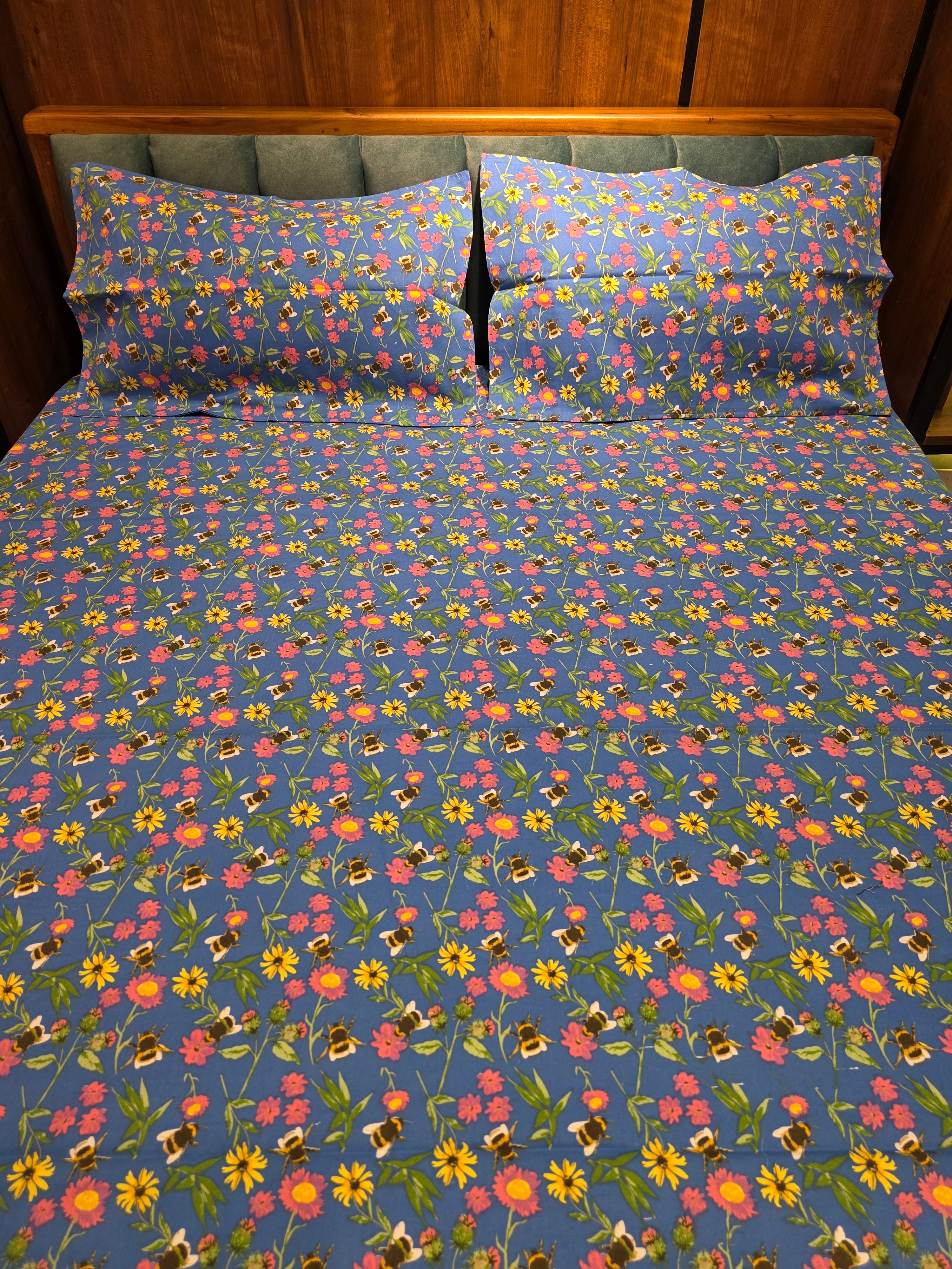 Pure Cotton Double Bedsheet Set