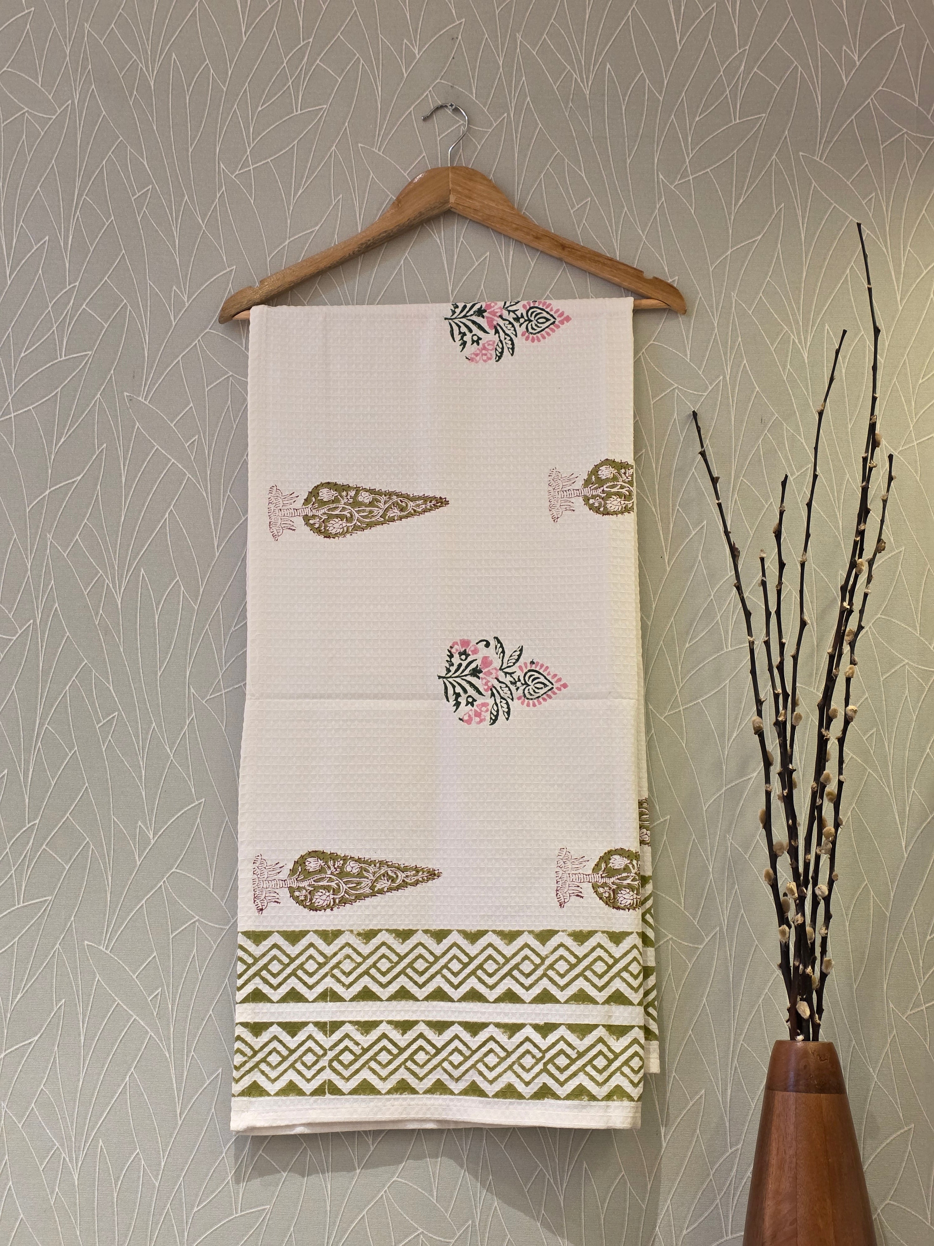 Pure Cotton Hand Block Print Bath Towel