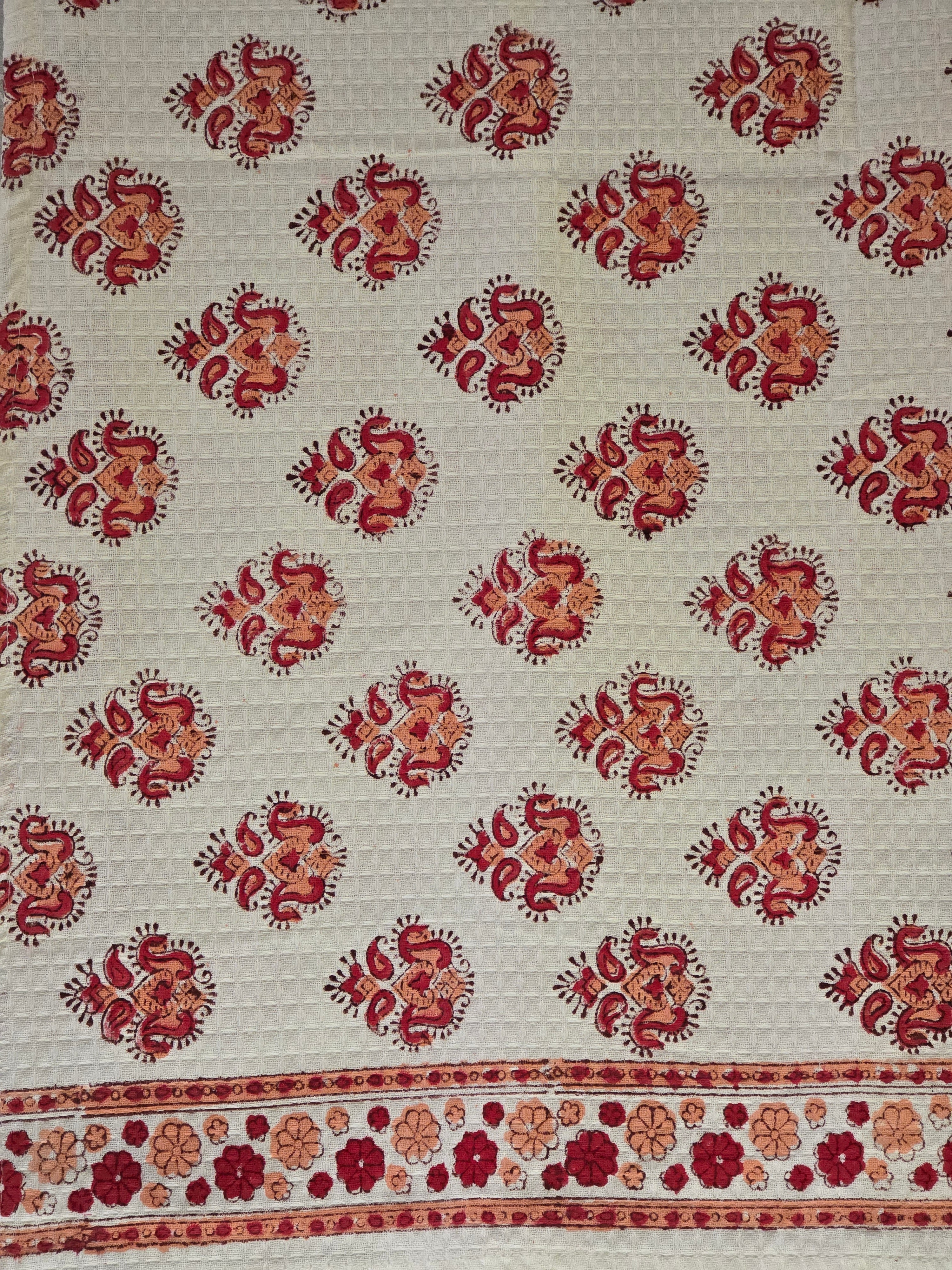 Pure Cotton Hand Block Print Bath Towel