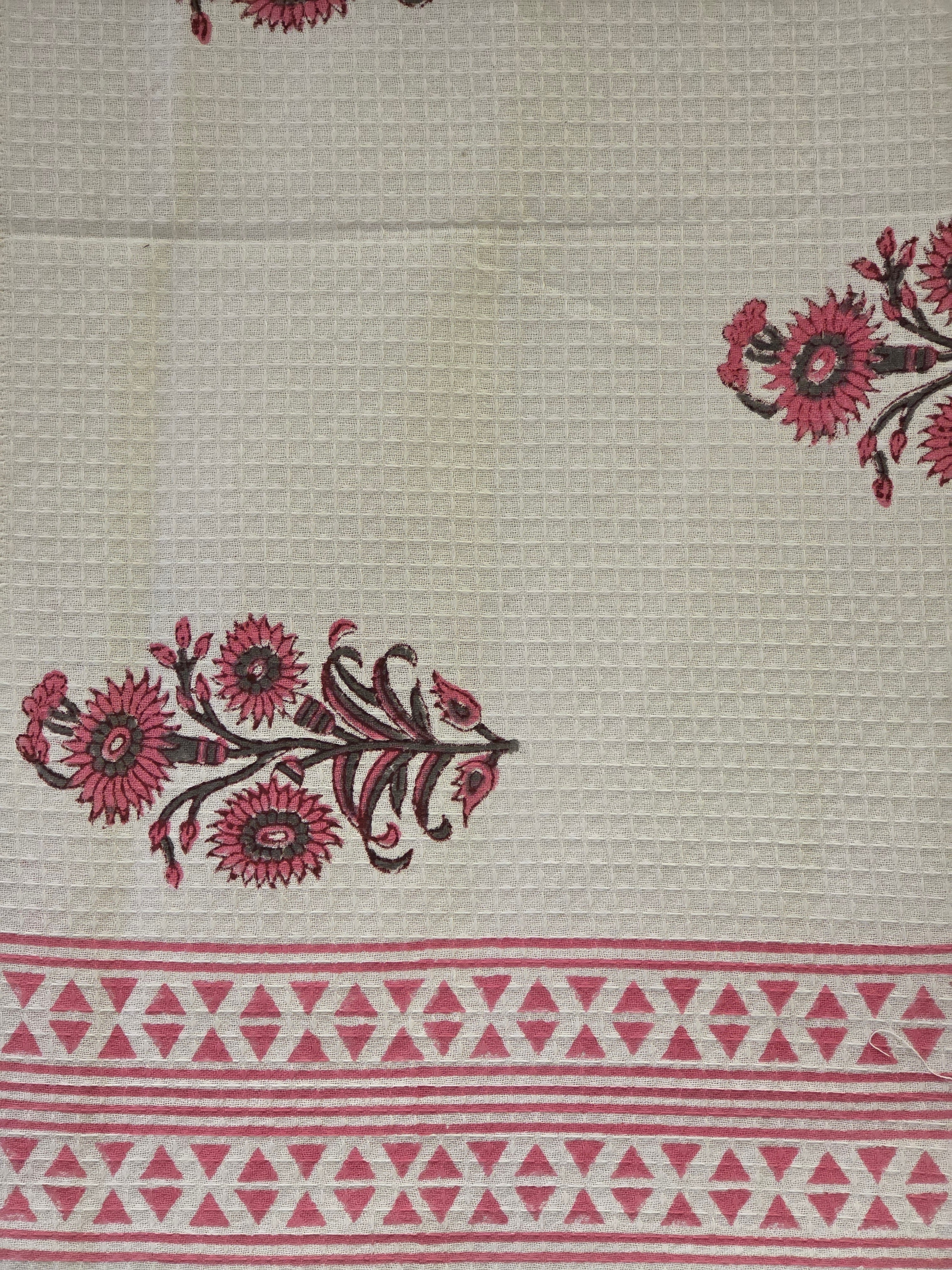 Pure Cotton Hand Block Print Bath Towel