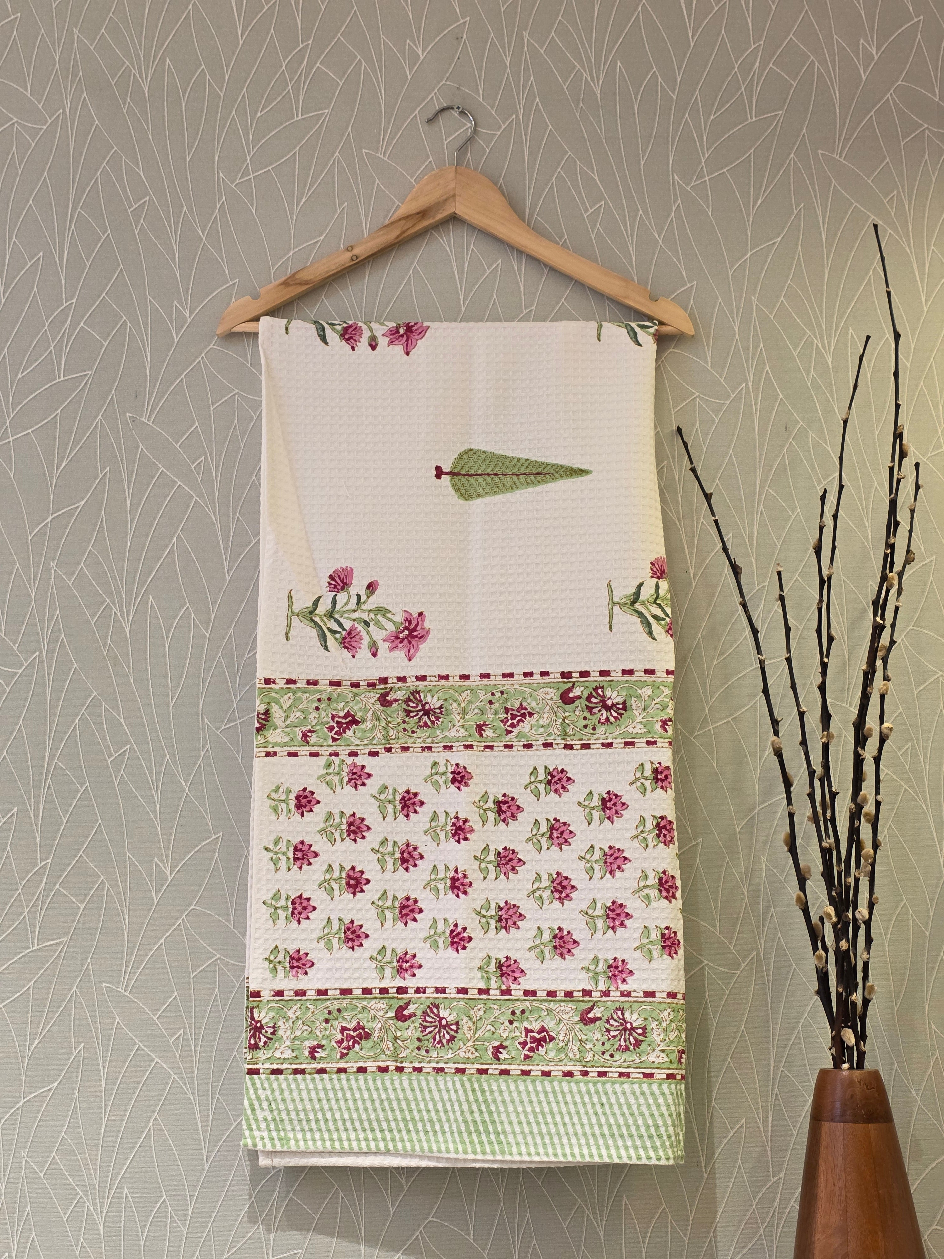 Pure Cotton Hand Block Print Bath Towel
