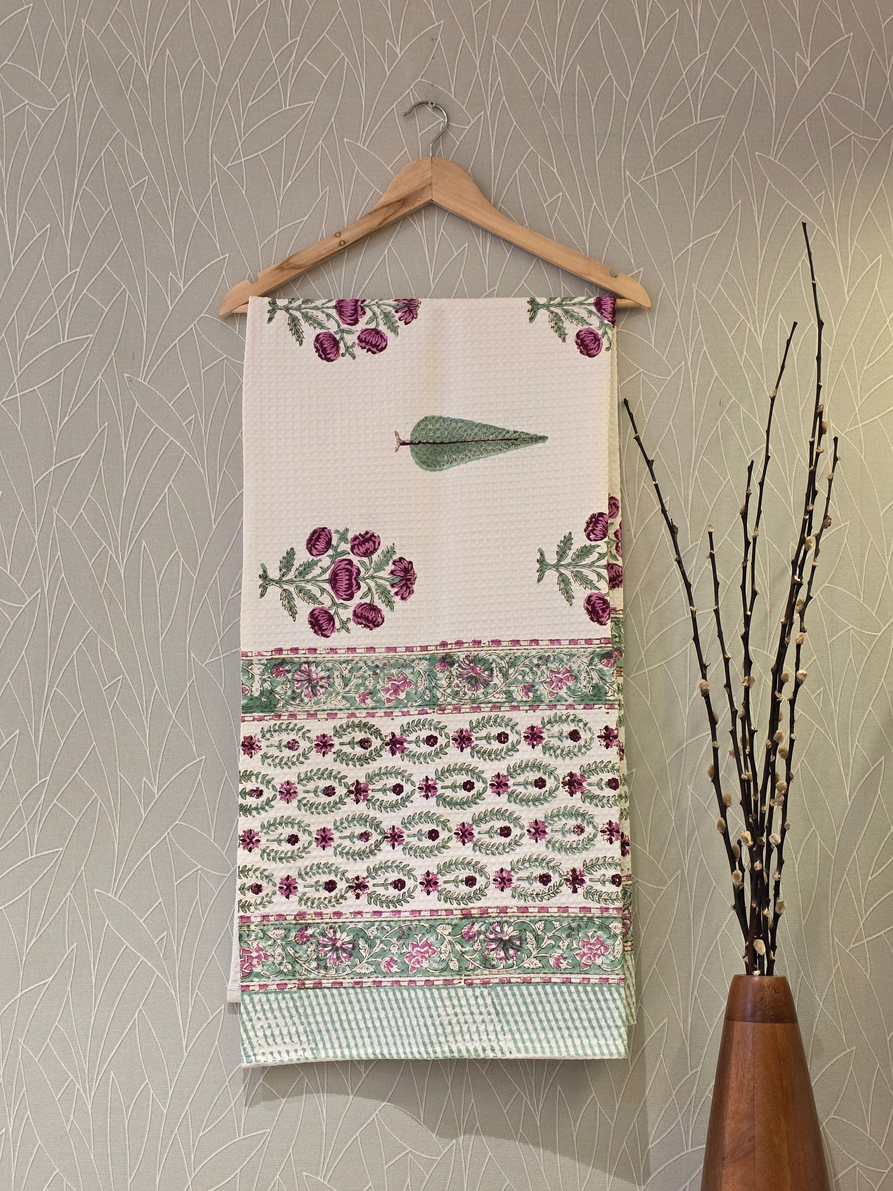 Pure Cotton Hand Block Print Bath Towel