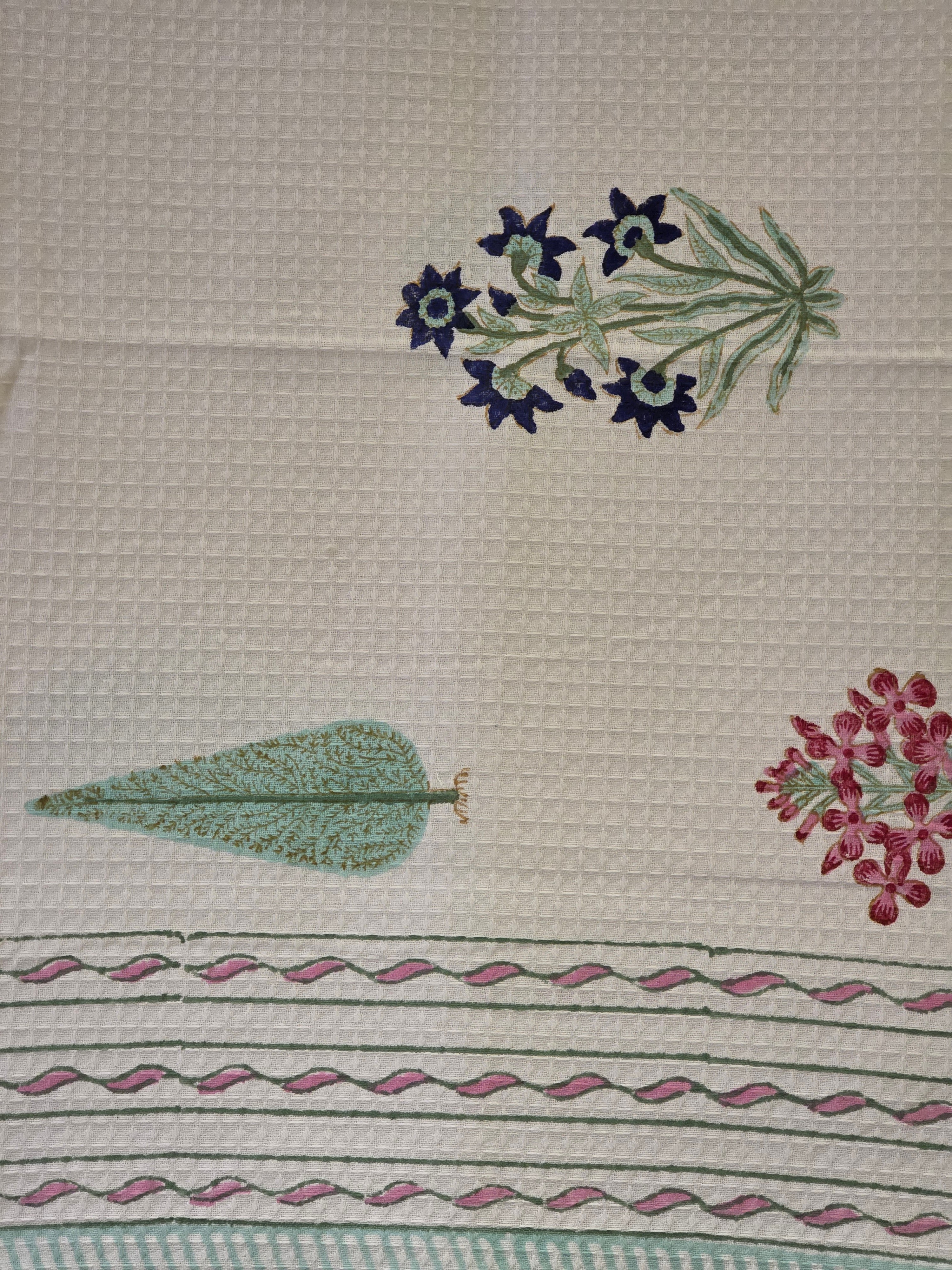 Pure Cotton Hand Block Print Bath Towel
