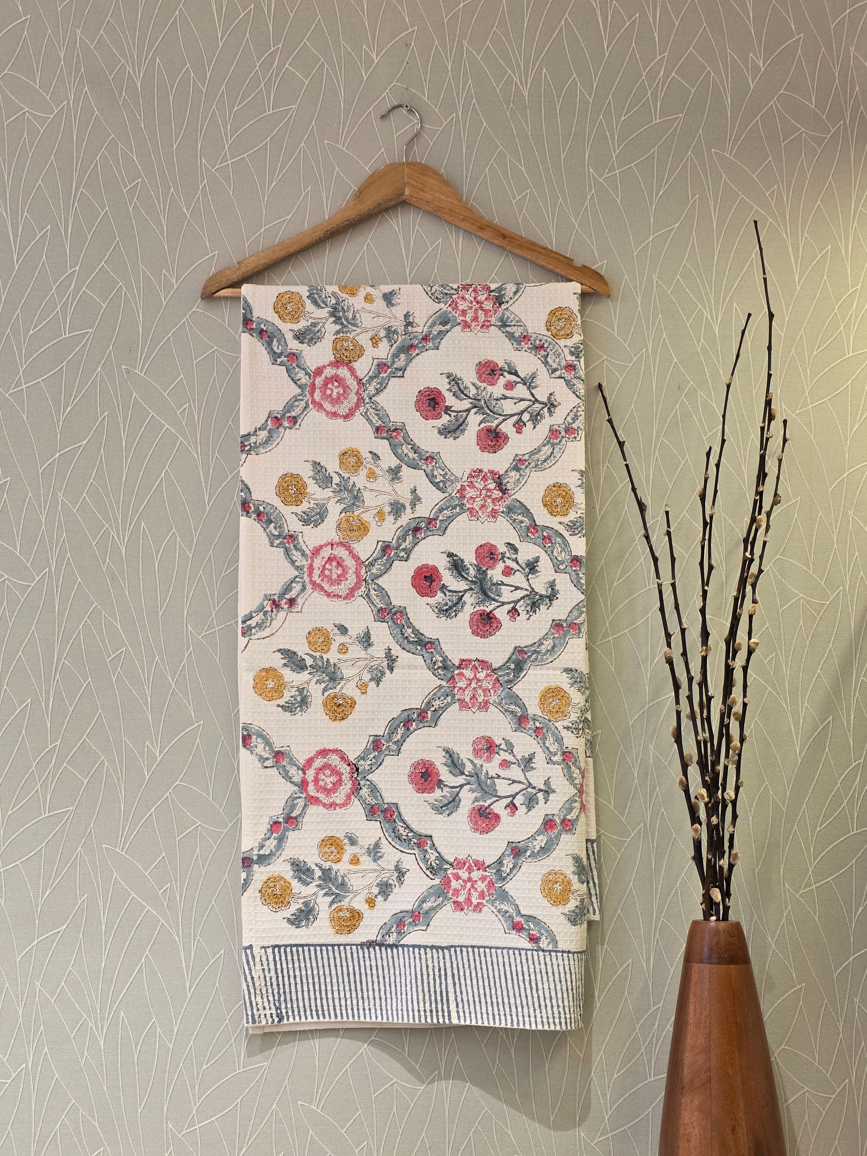 Pure Cotton Hand Block Print Bath Towel
