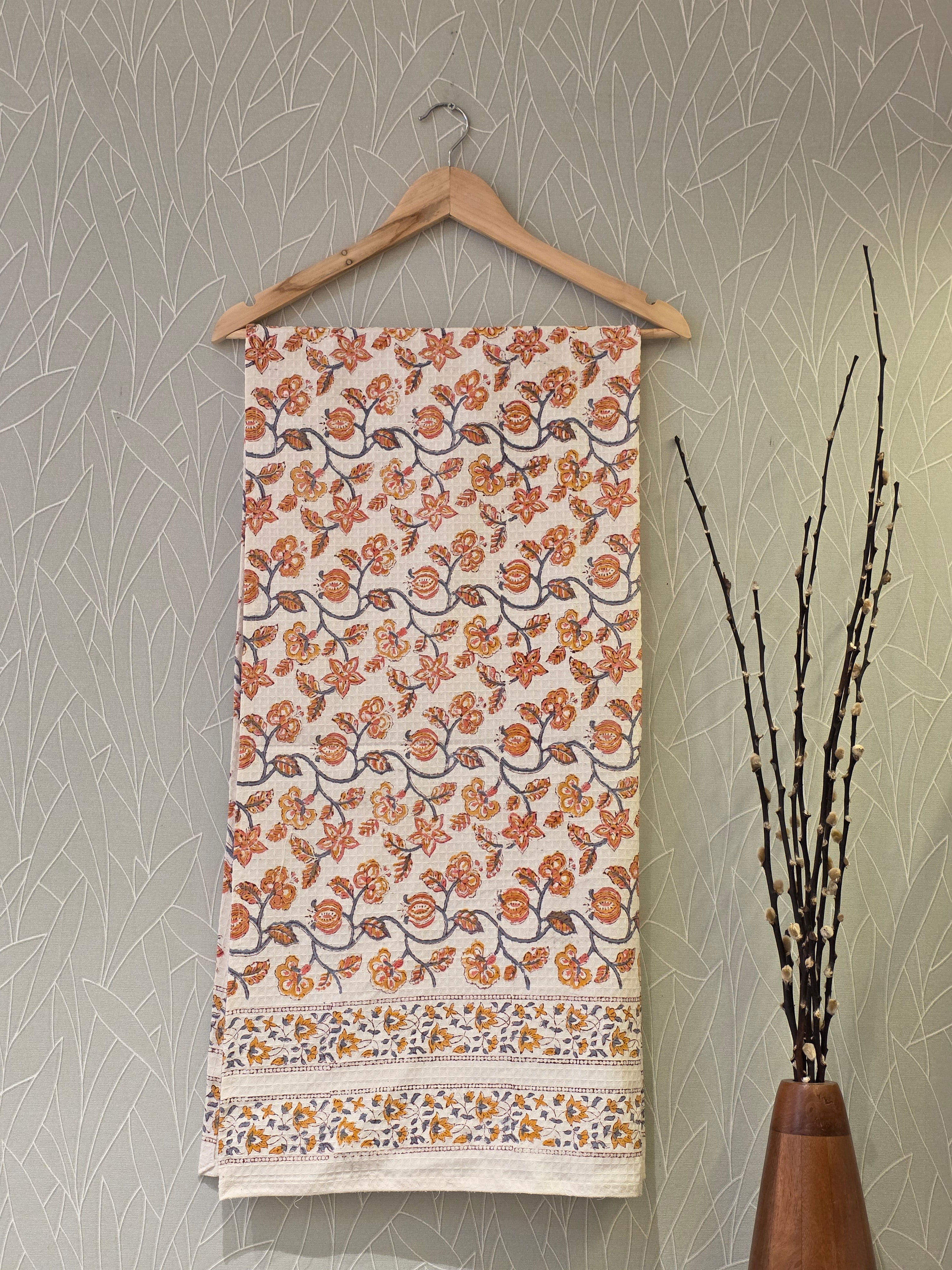 Pure Cotton Hand Block Print Bath Towel