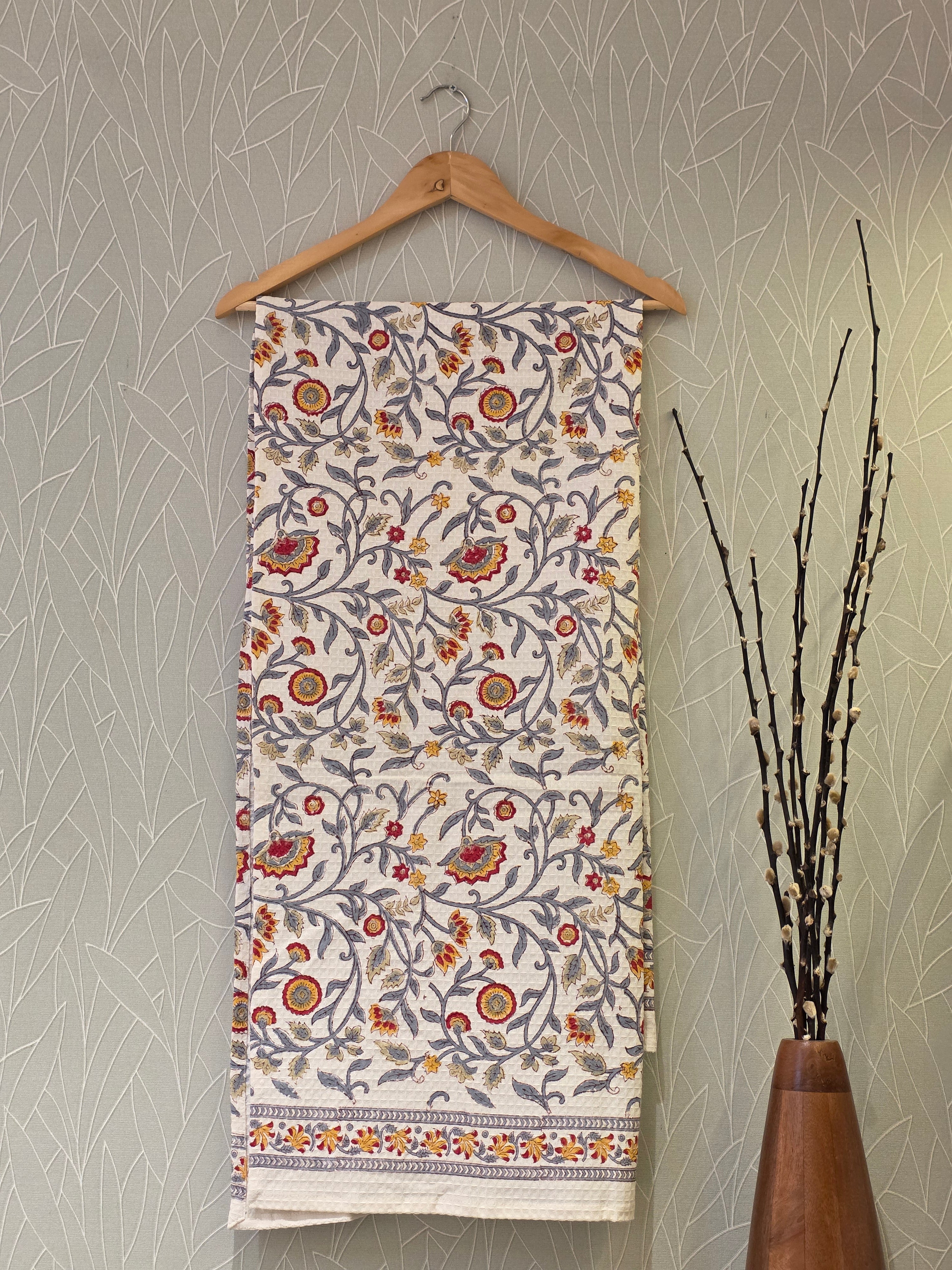 Pure Cotton Hand Block Print Bath Towel