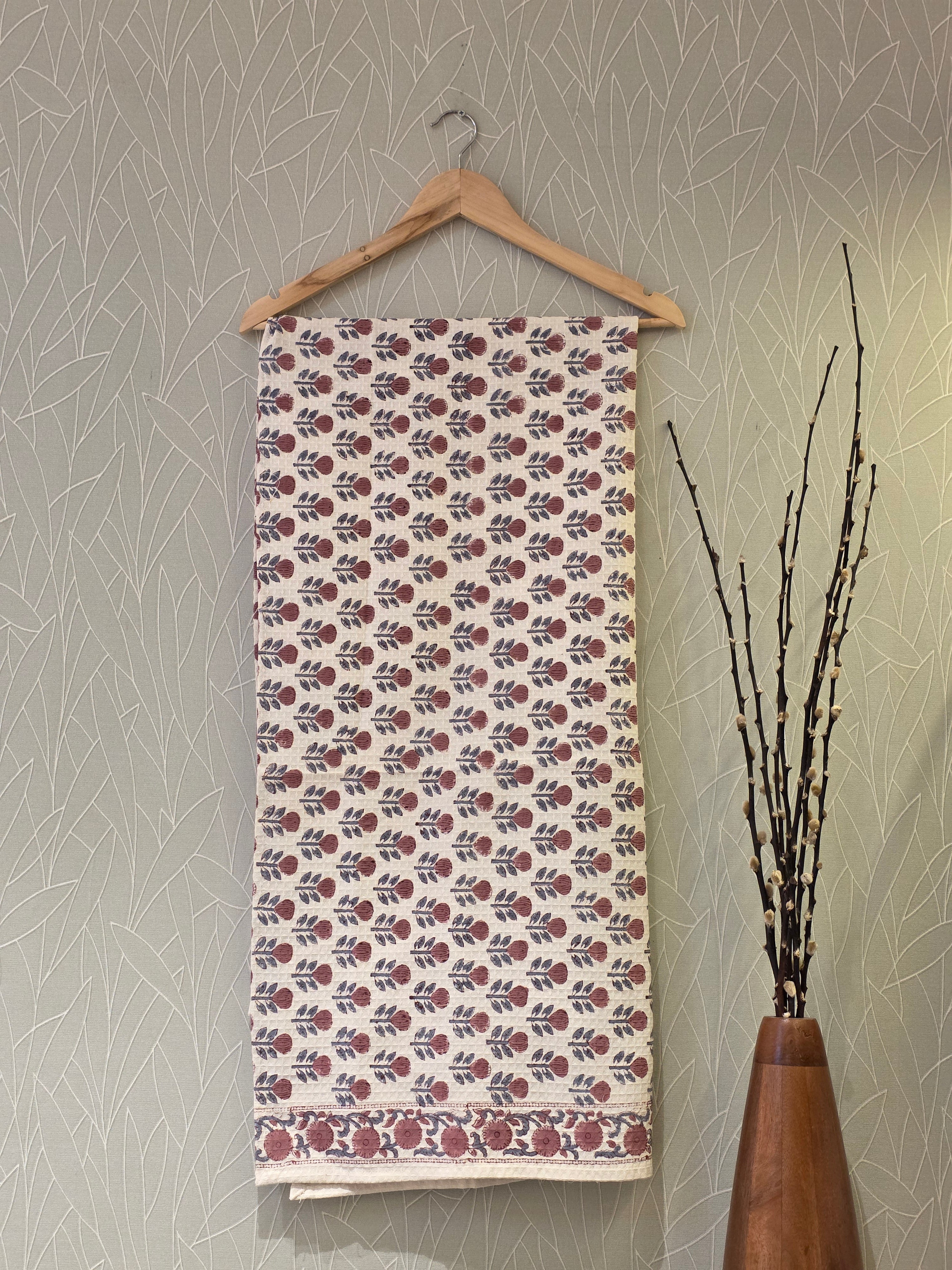 Pure Cotton Hand Block Print Bath Towel