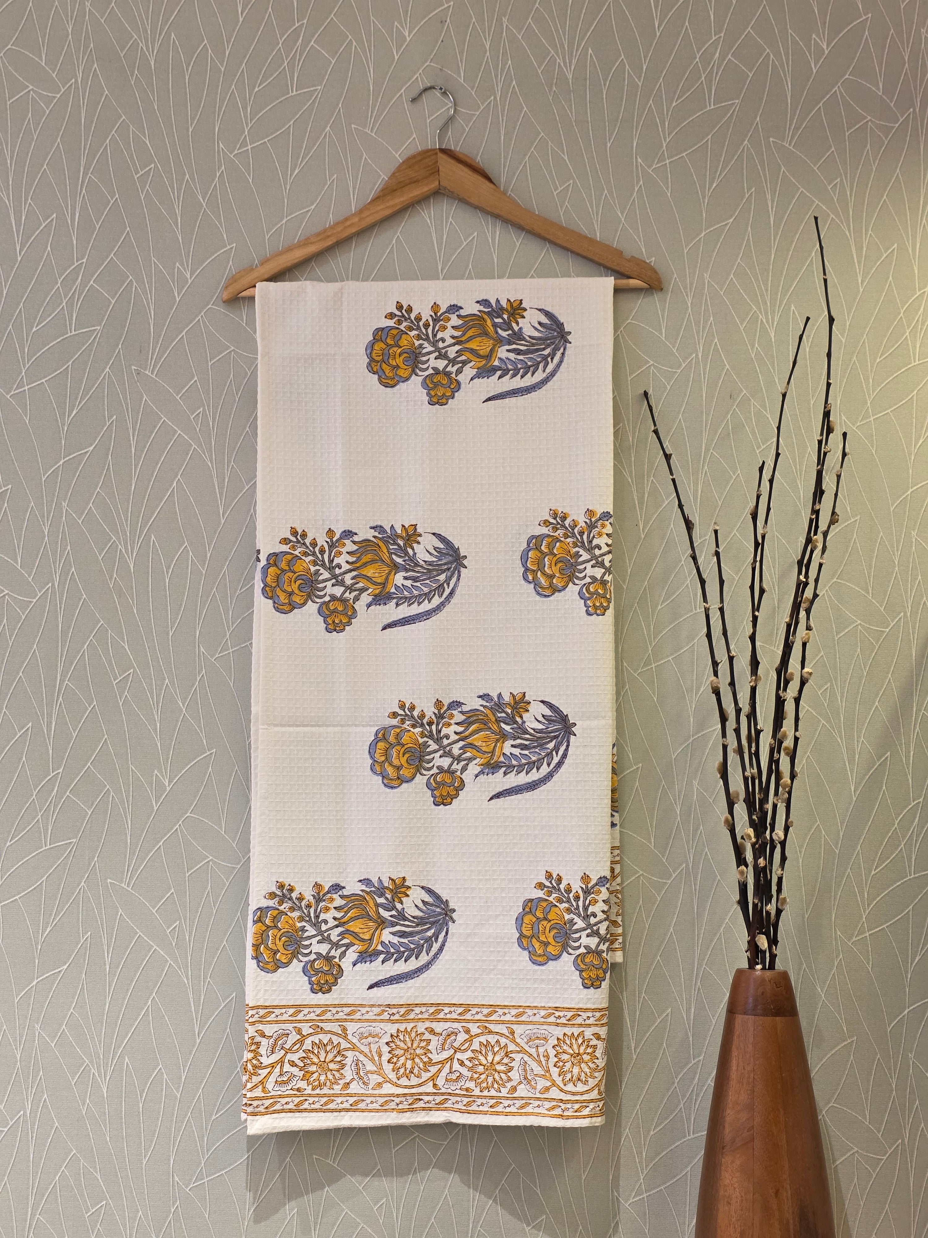 Pure Cotton Hand Block Print Bath Towel