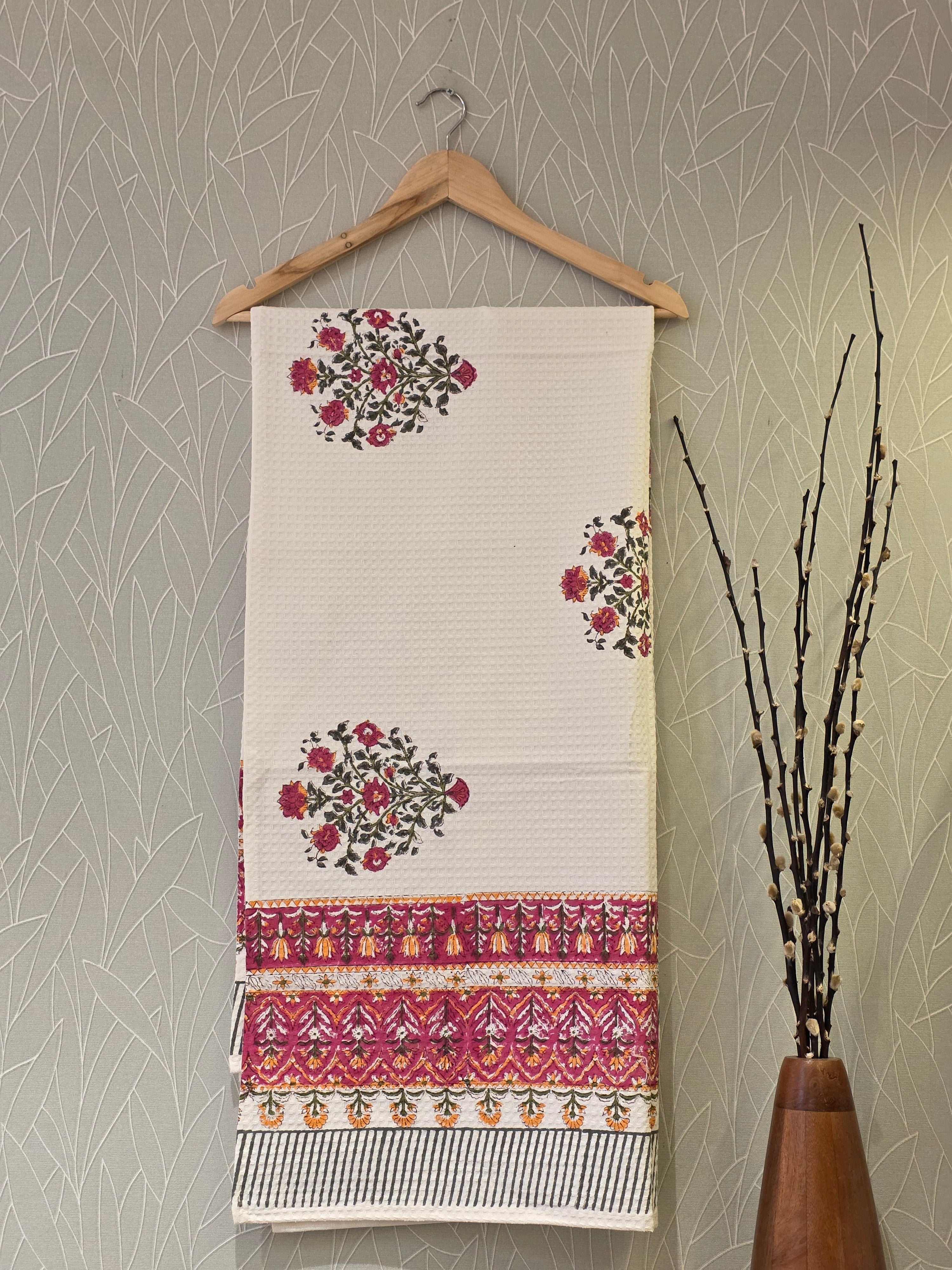 Pure Cotton Hand Block Print Bath Towel