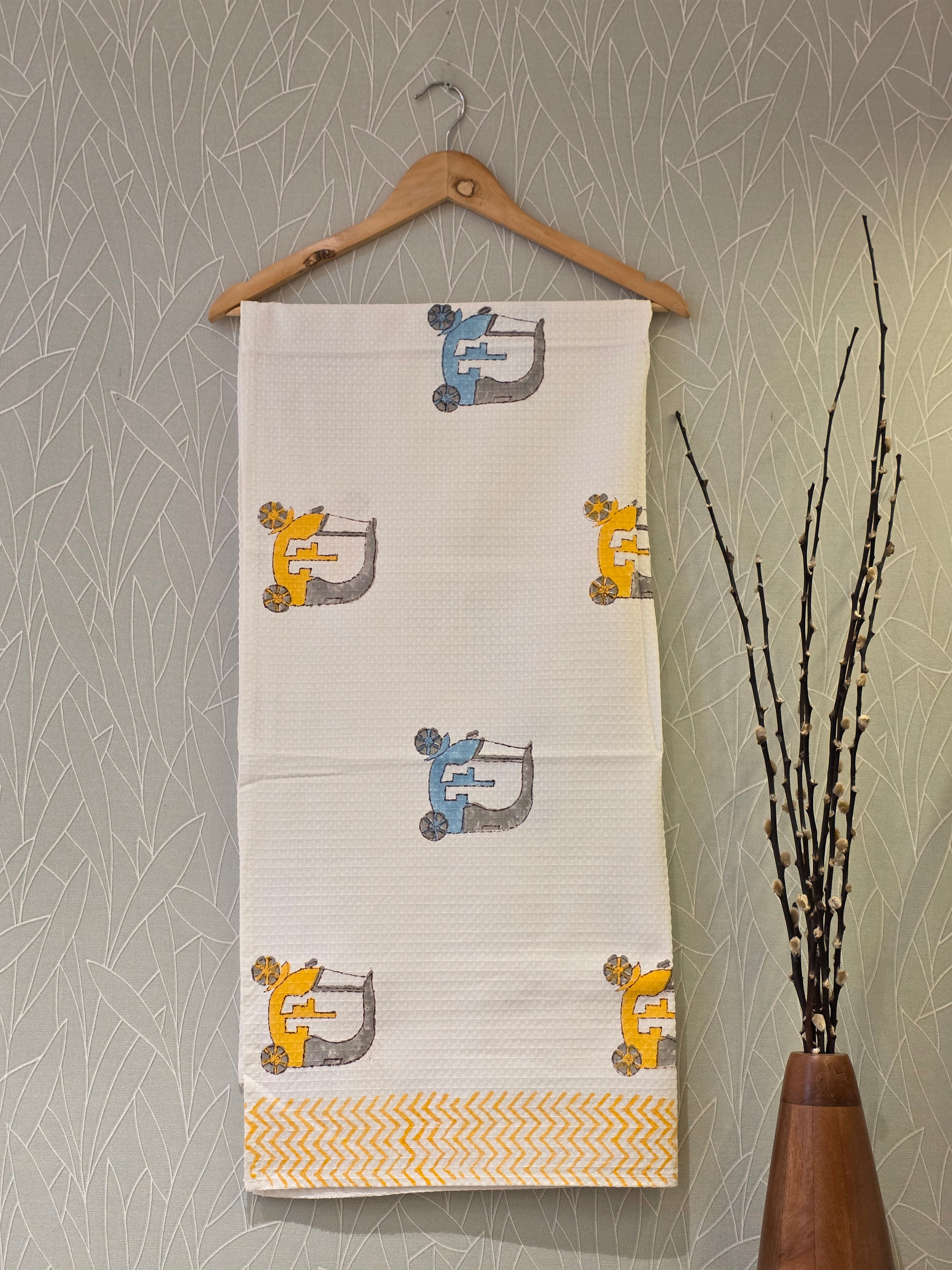 Pure Cotton Hand Block Print Bath Towel