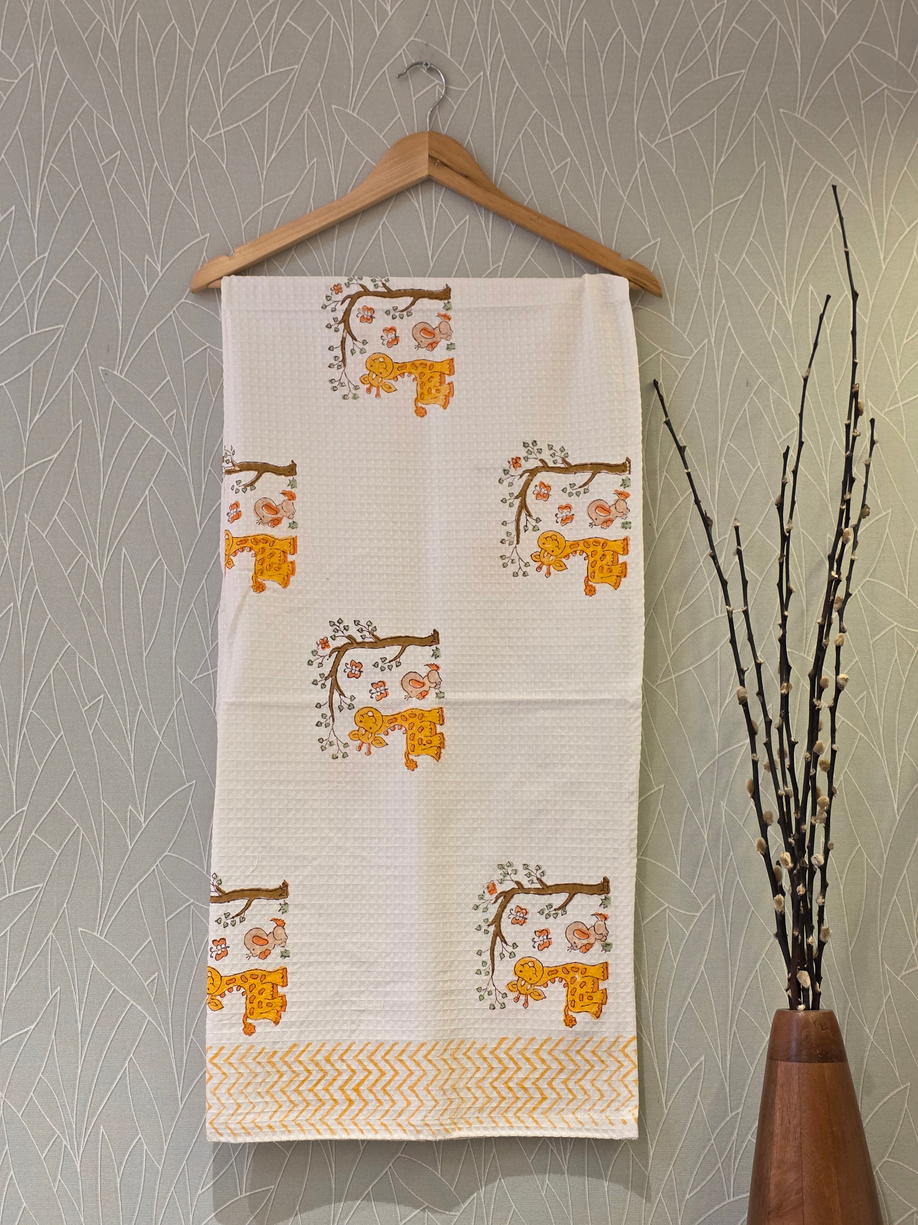 Pure Cotton Hand Block Print Bath Towel