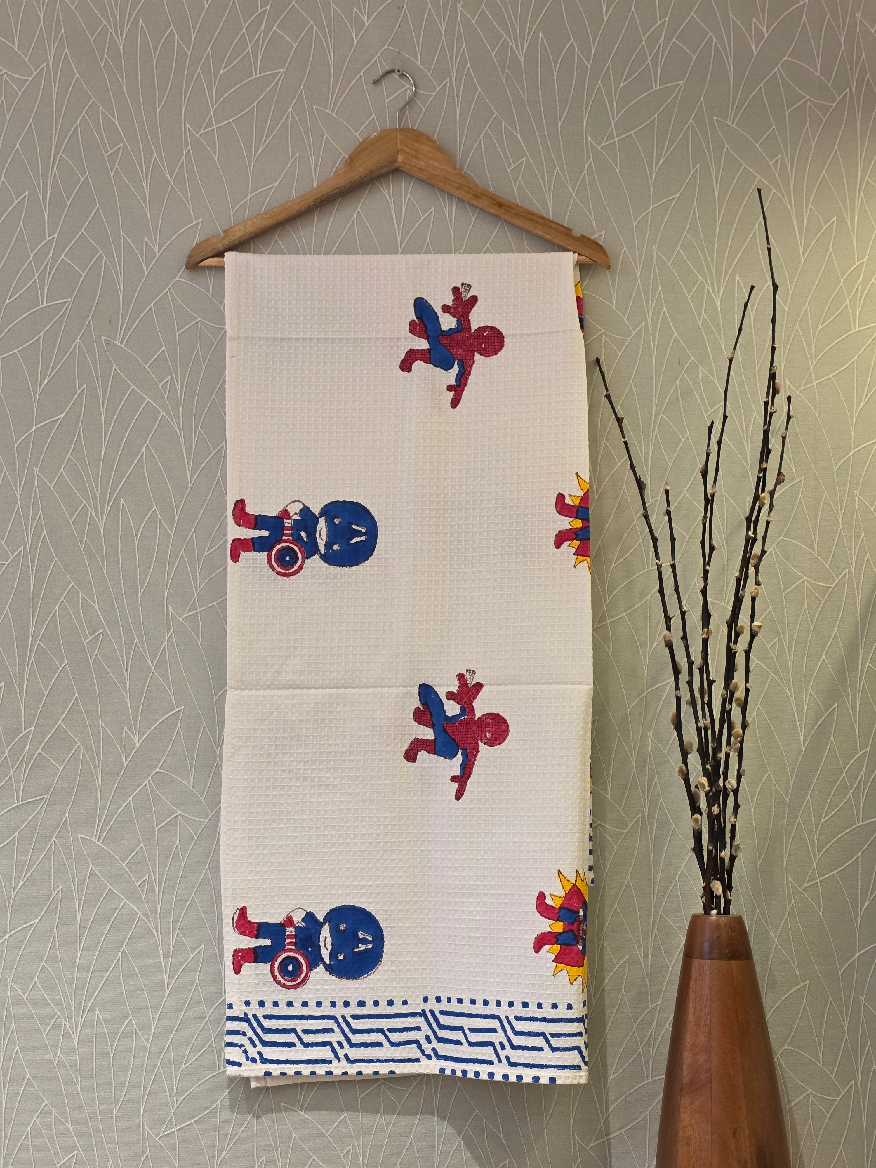 Pure Cotton Hand Block Print Bath Towel