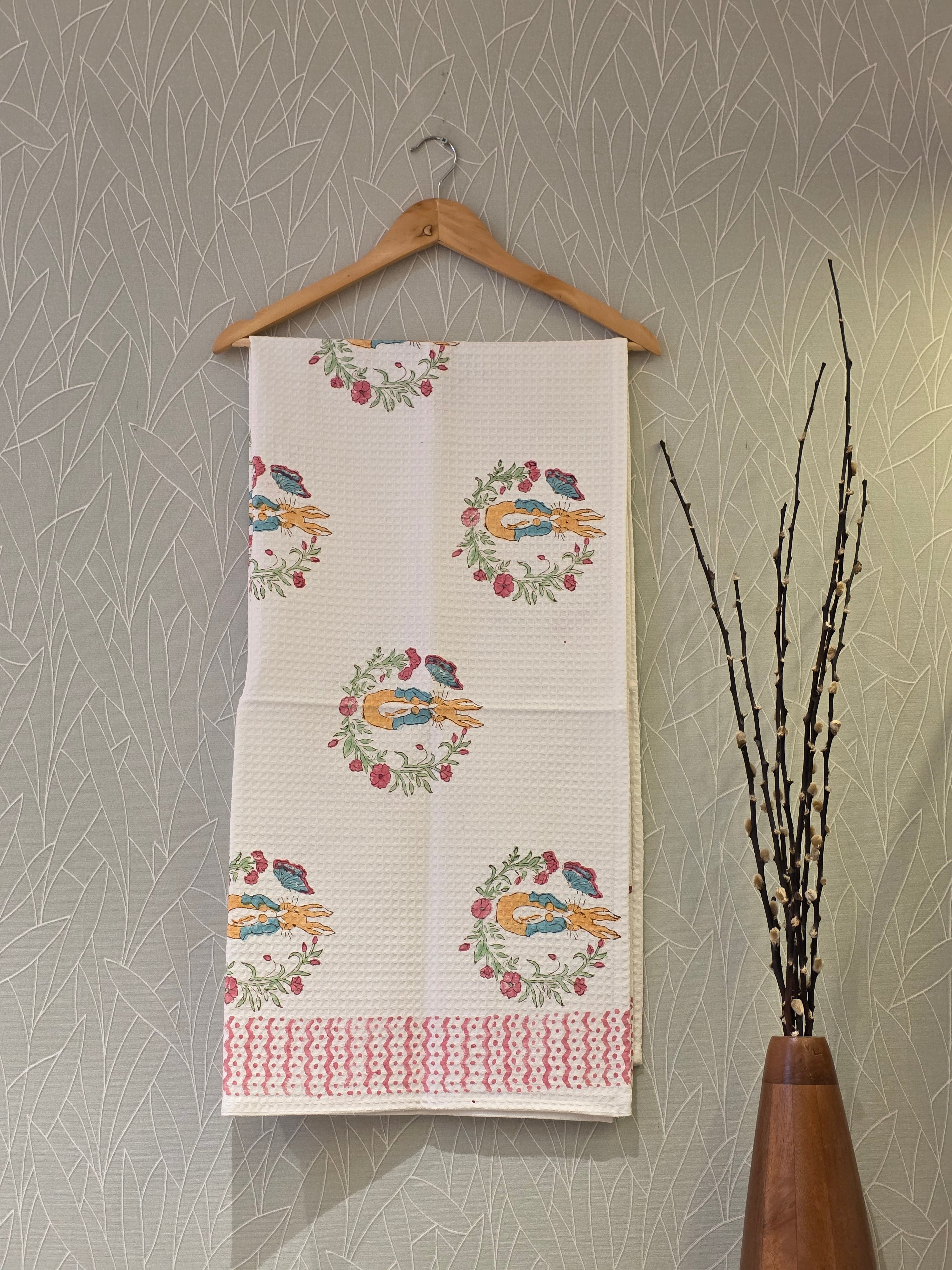Pure Cotton Hand Block Print Bath Towel