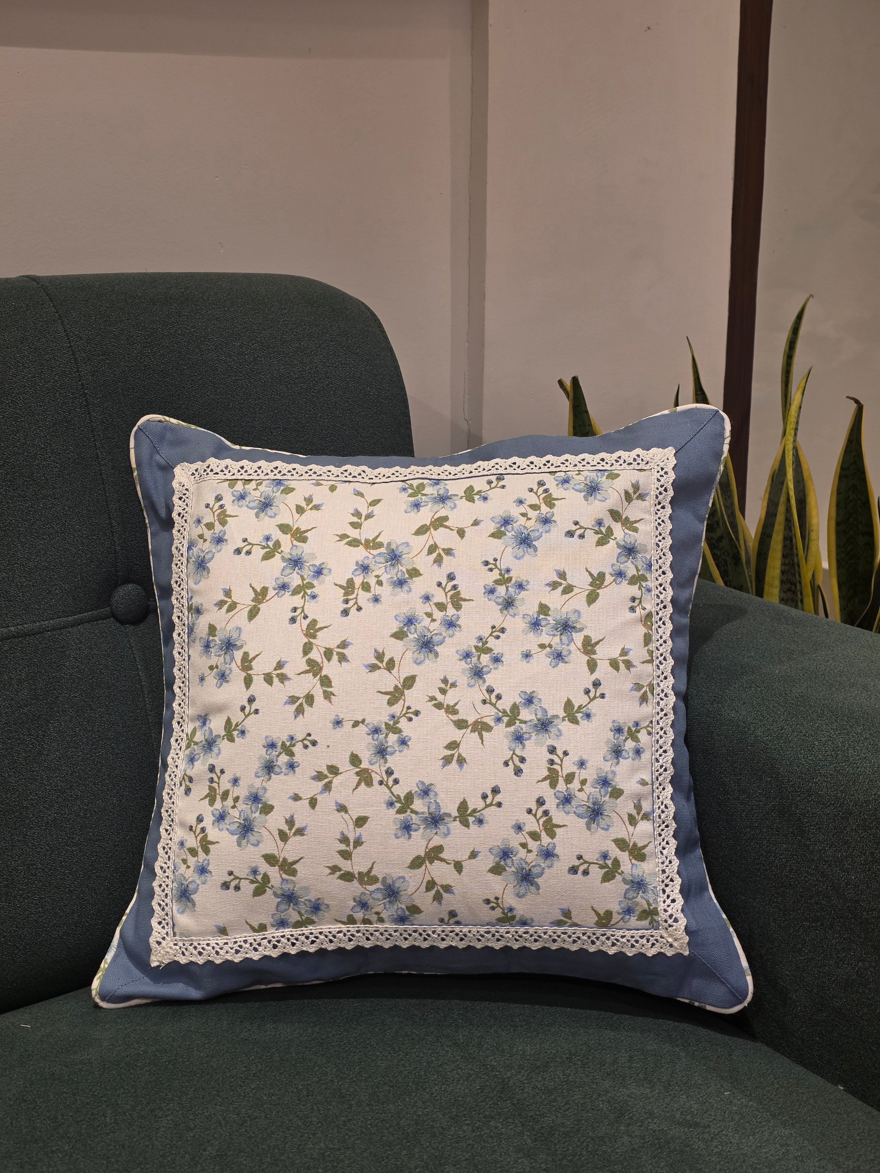 Lace Floral Cushion Cover – 16 x 16 inches