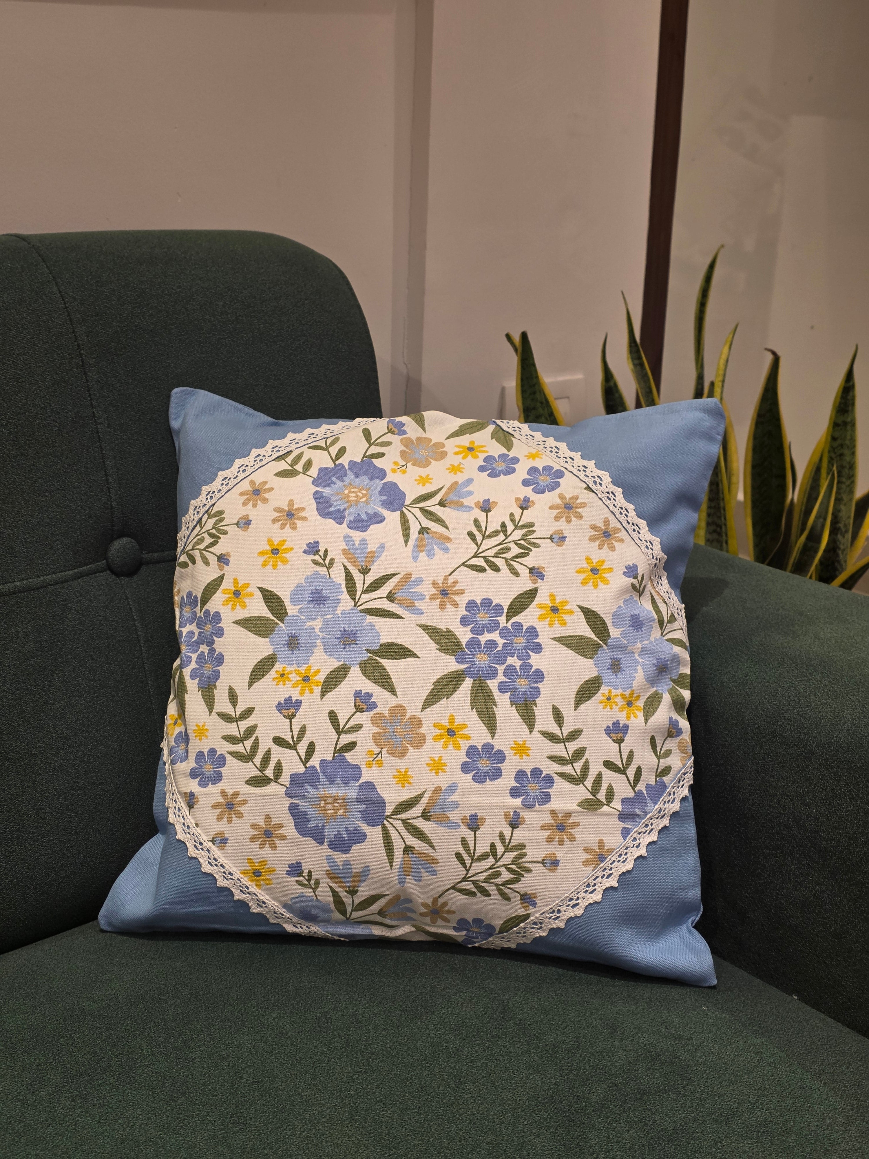 Lace Floral Cushion Cover – 16 x 16 inches