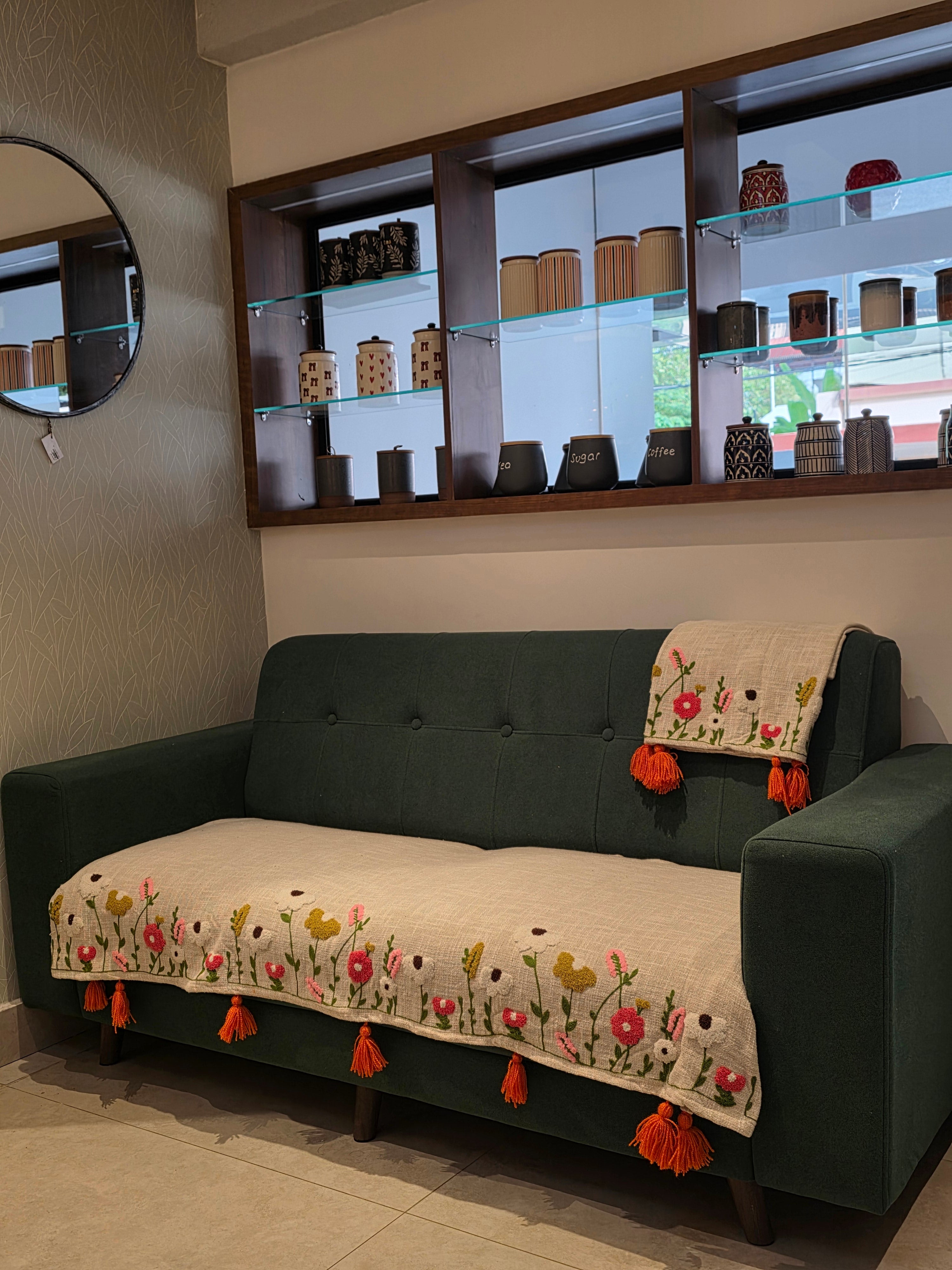 Jute Sofa Cover Set