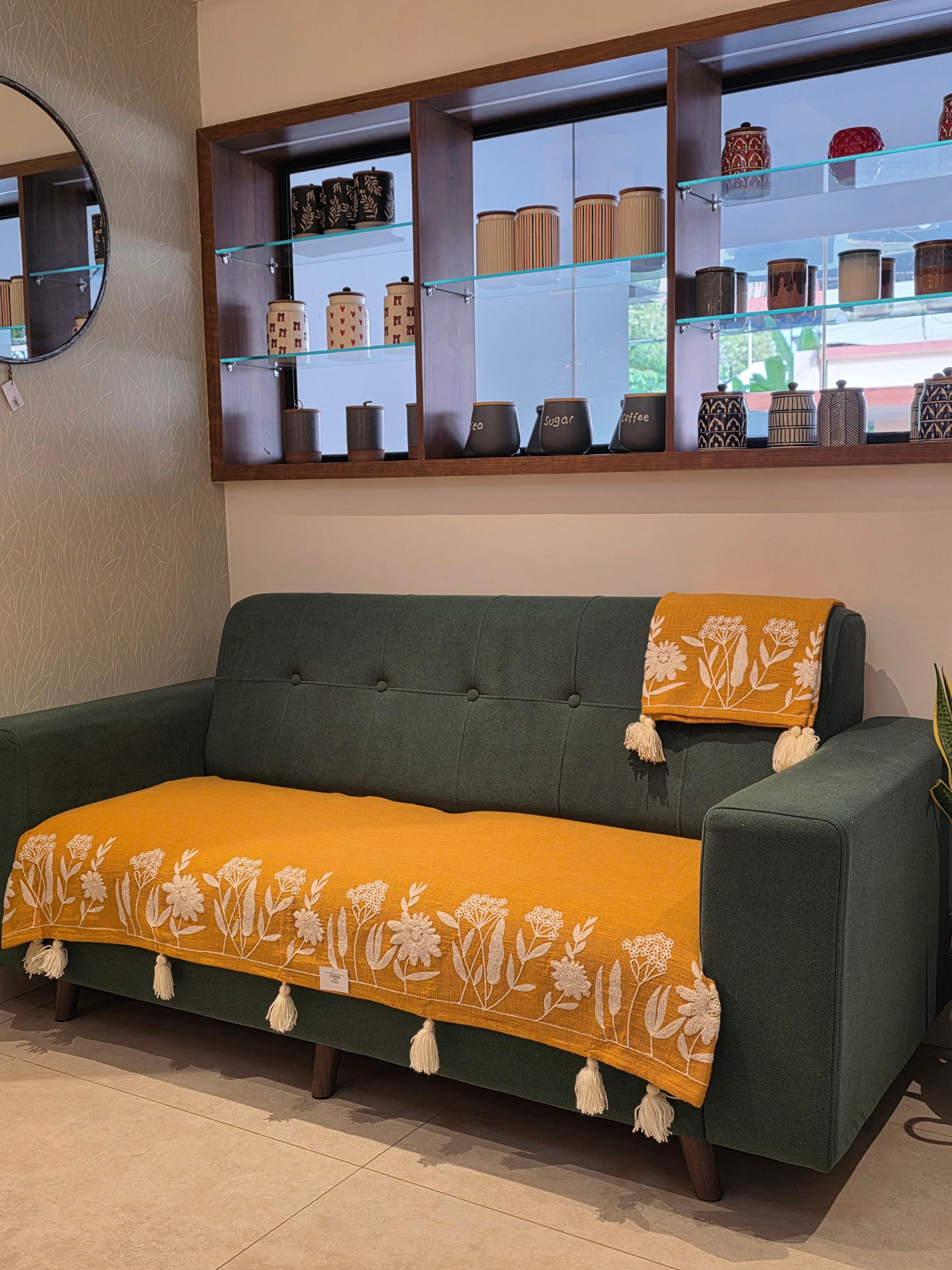 Jute Sofa Cover Set