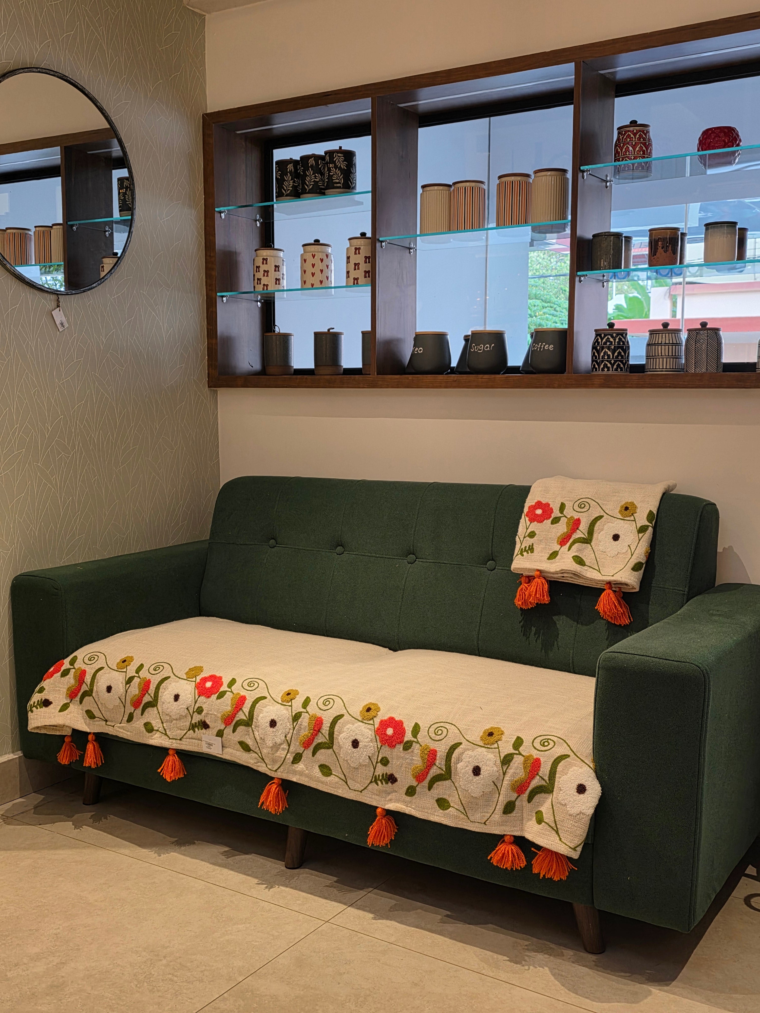 Jute Sofa Cover Set