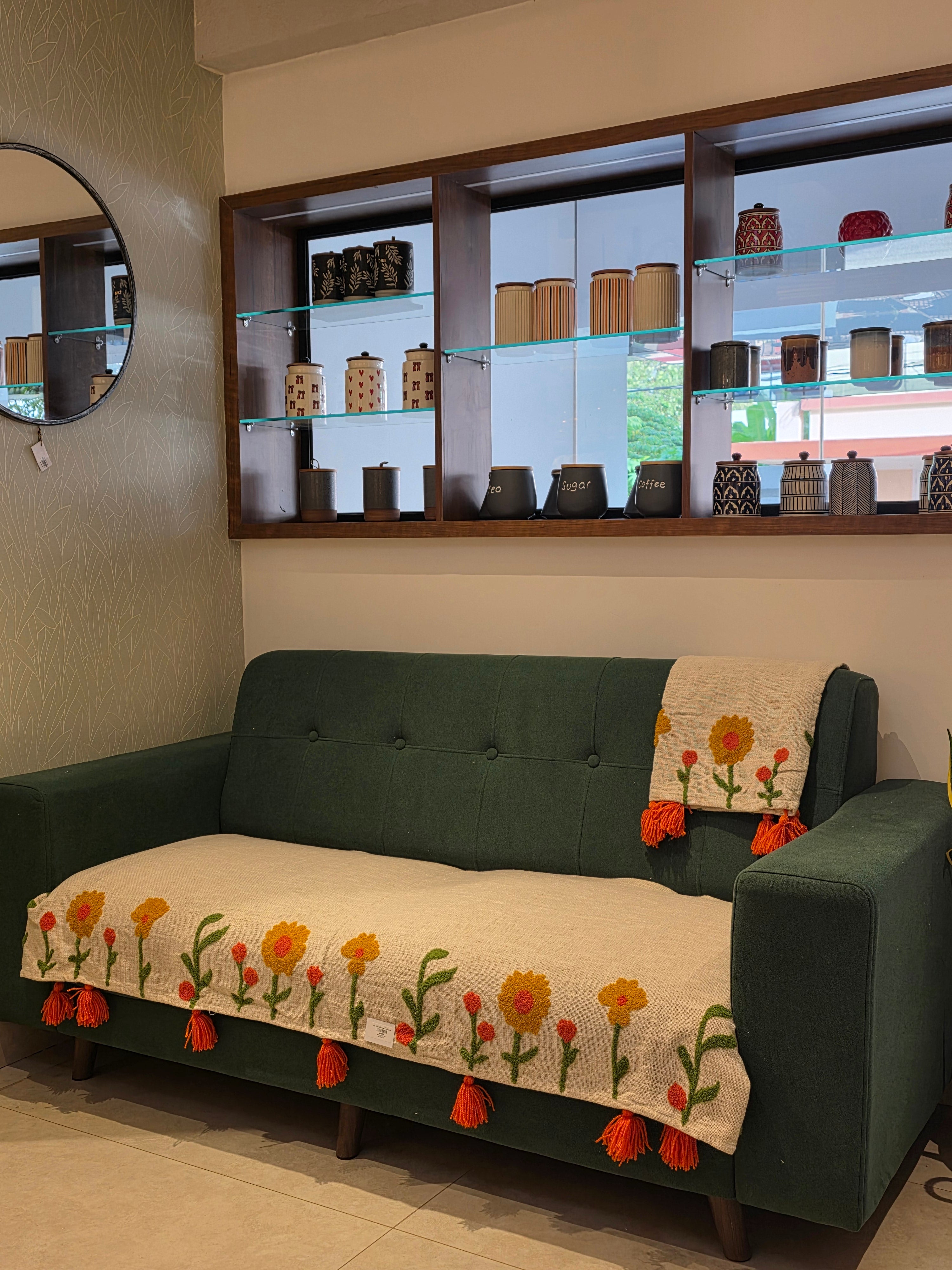 Jute Sofa Cover Set
