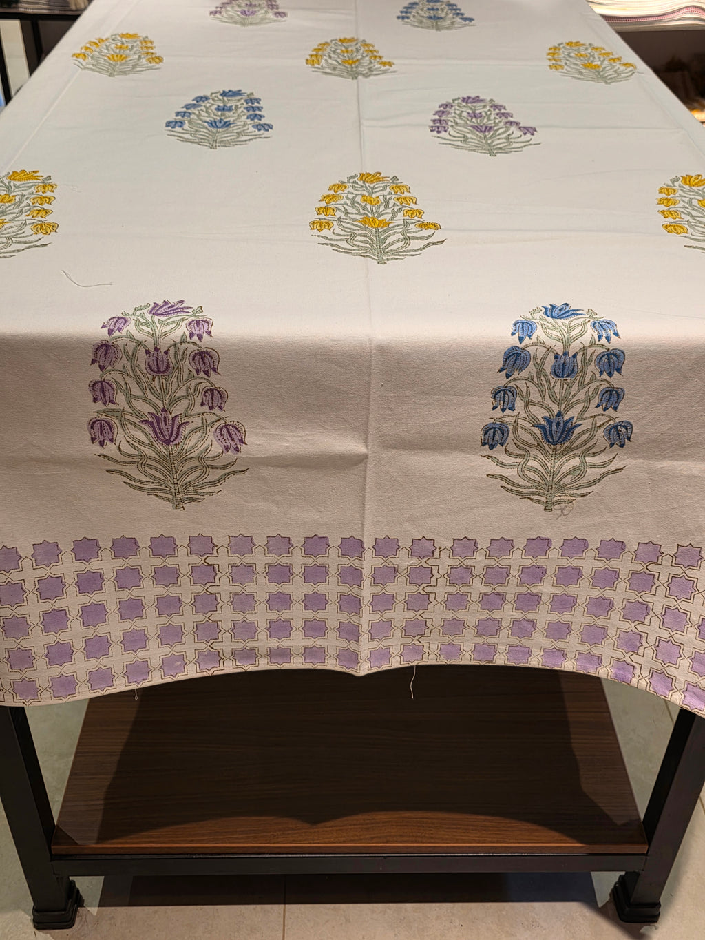 Hand Block Printed Table Cloth - 6 SEATER