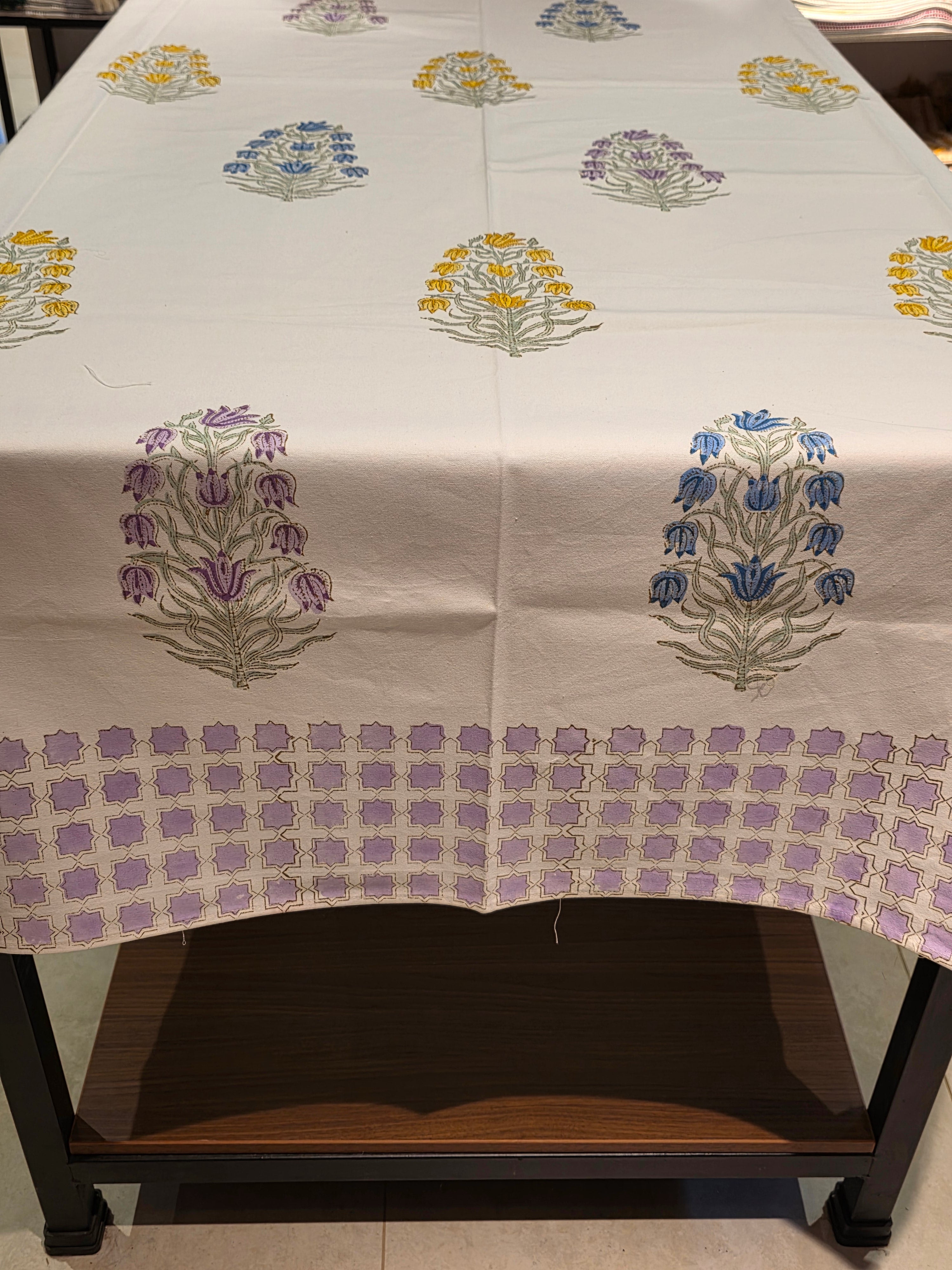 Hand Block Printed Table Cloth - 6 SEATER