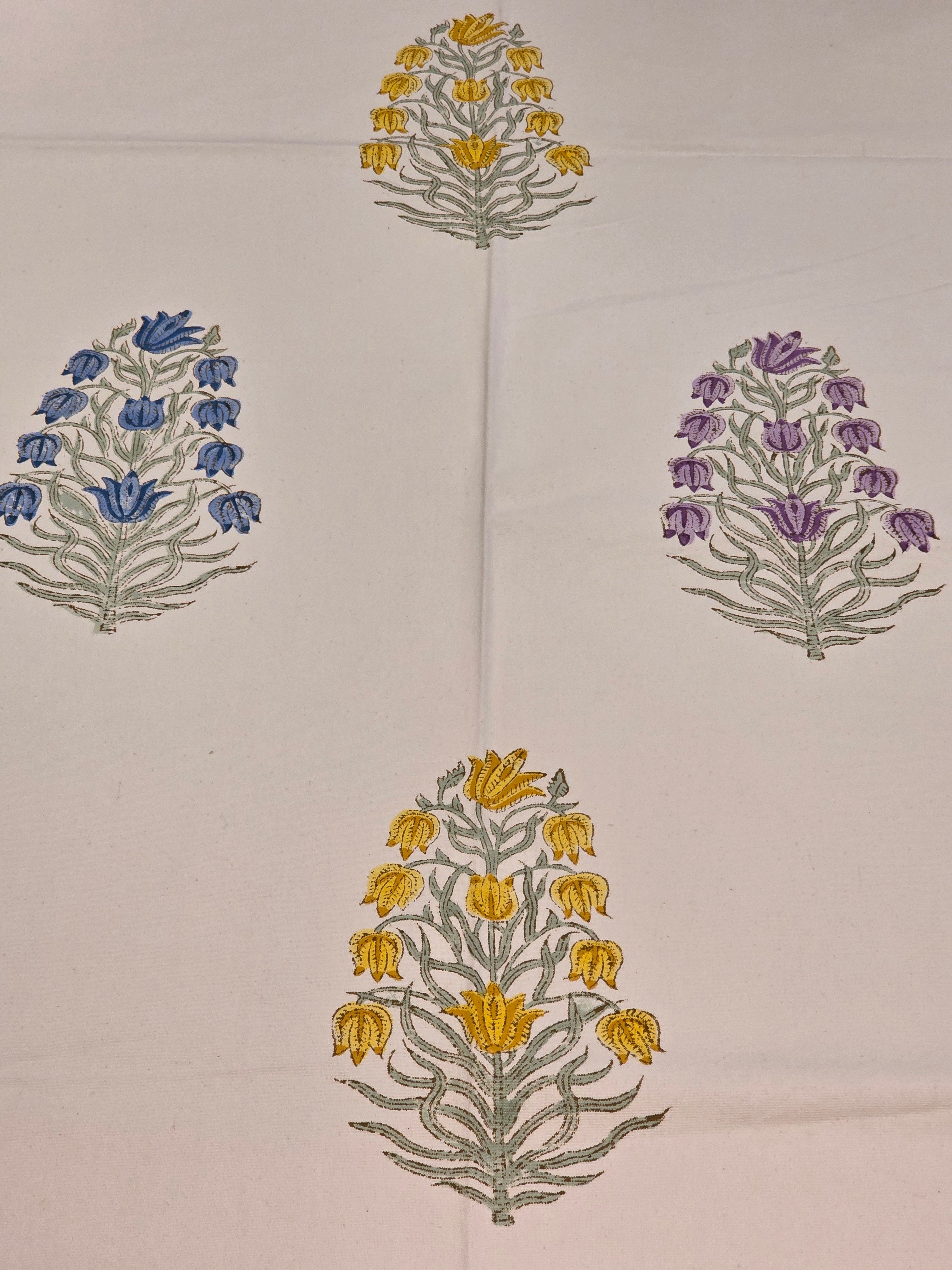 Hand Block Printed Table Cloth - 6 SEATER
