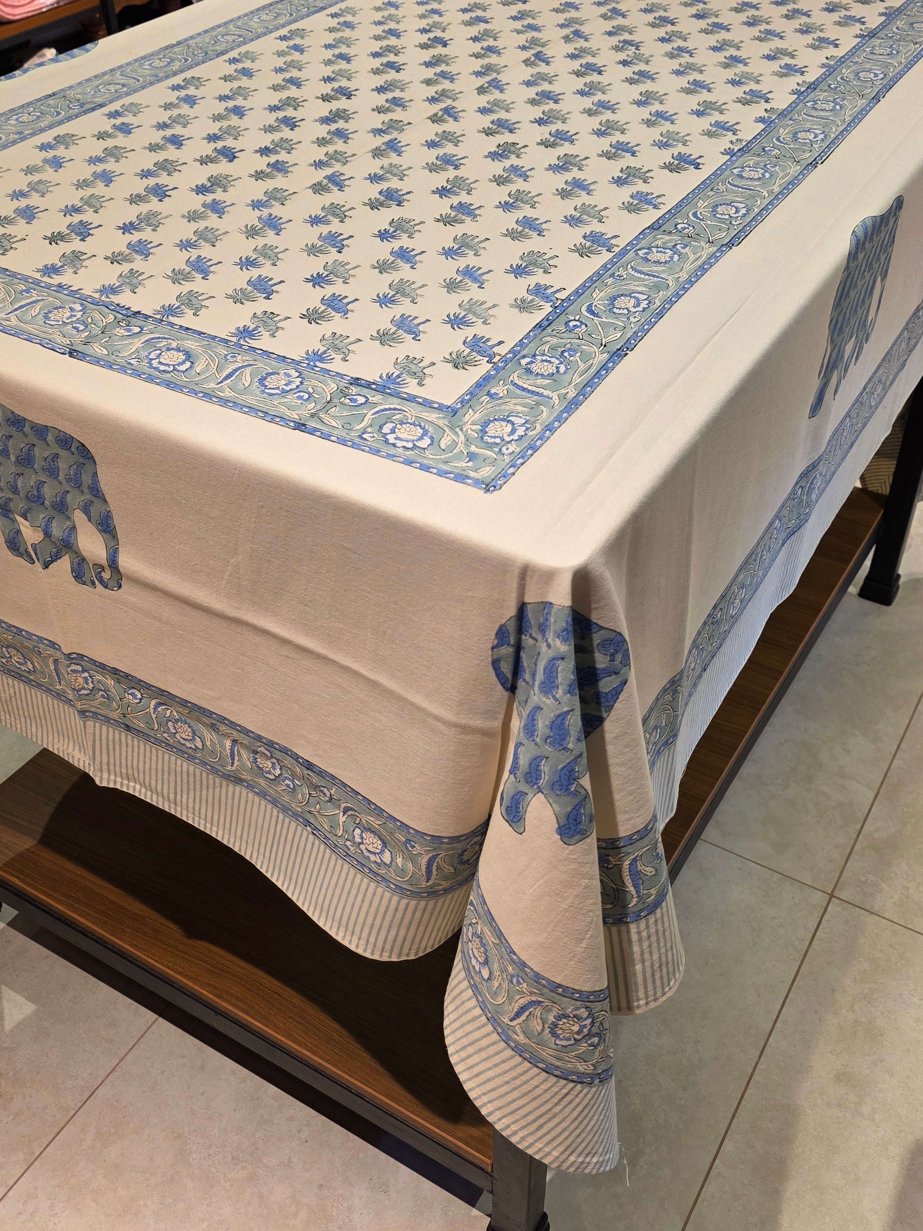 Hand Block Printed Table Cloth - 6 SEATER