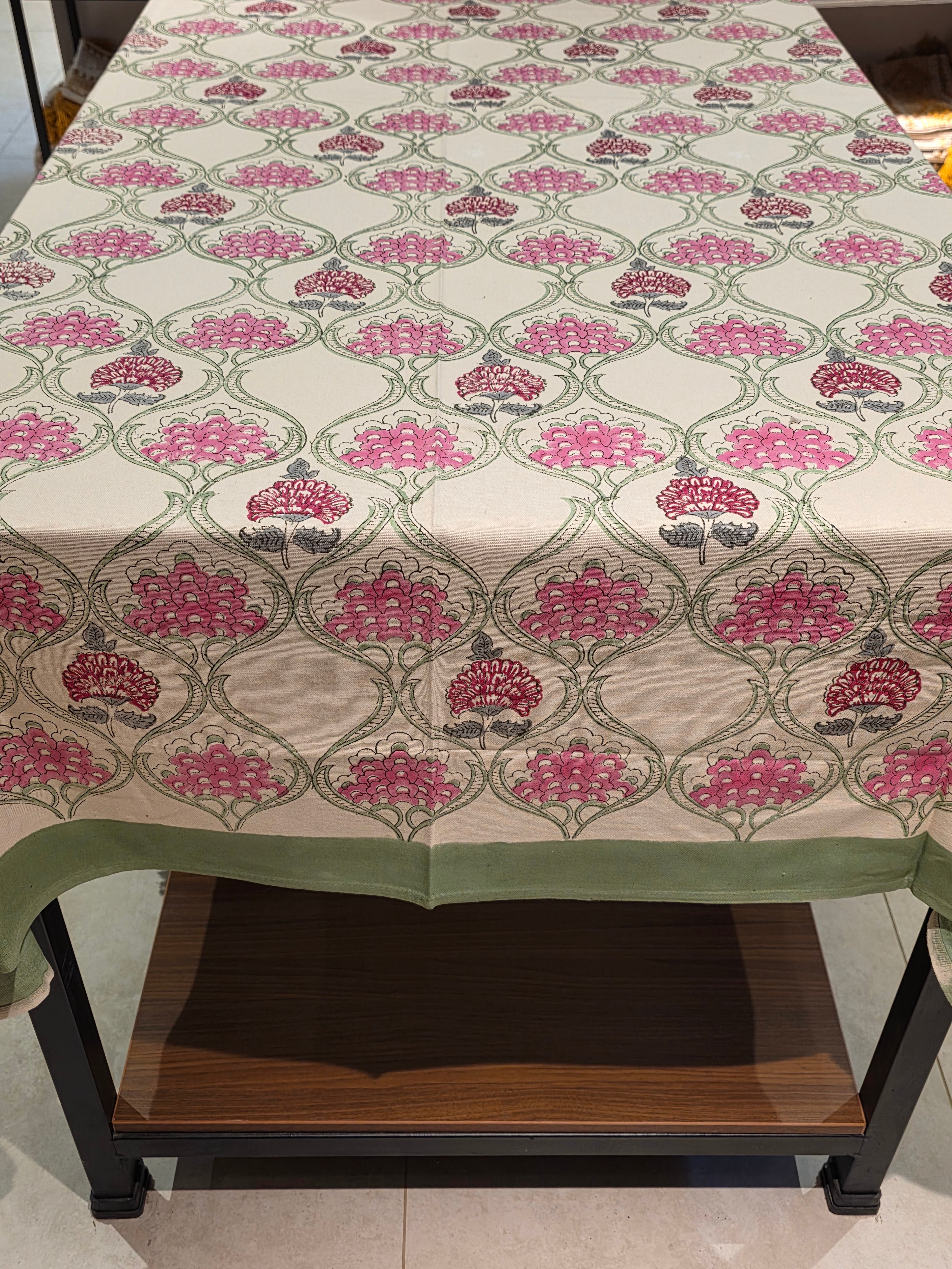 Hand Block Printed Table Cloth - 6 SEATER