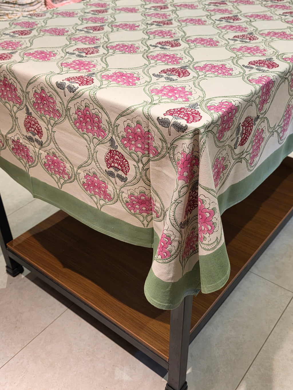Hand Block Printed Table Cloth - 6 SEATER