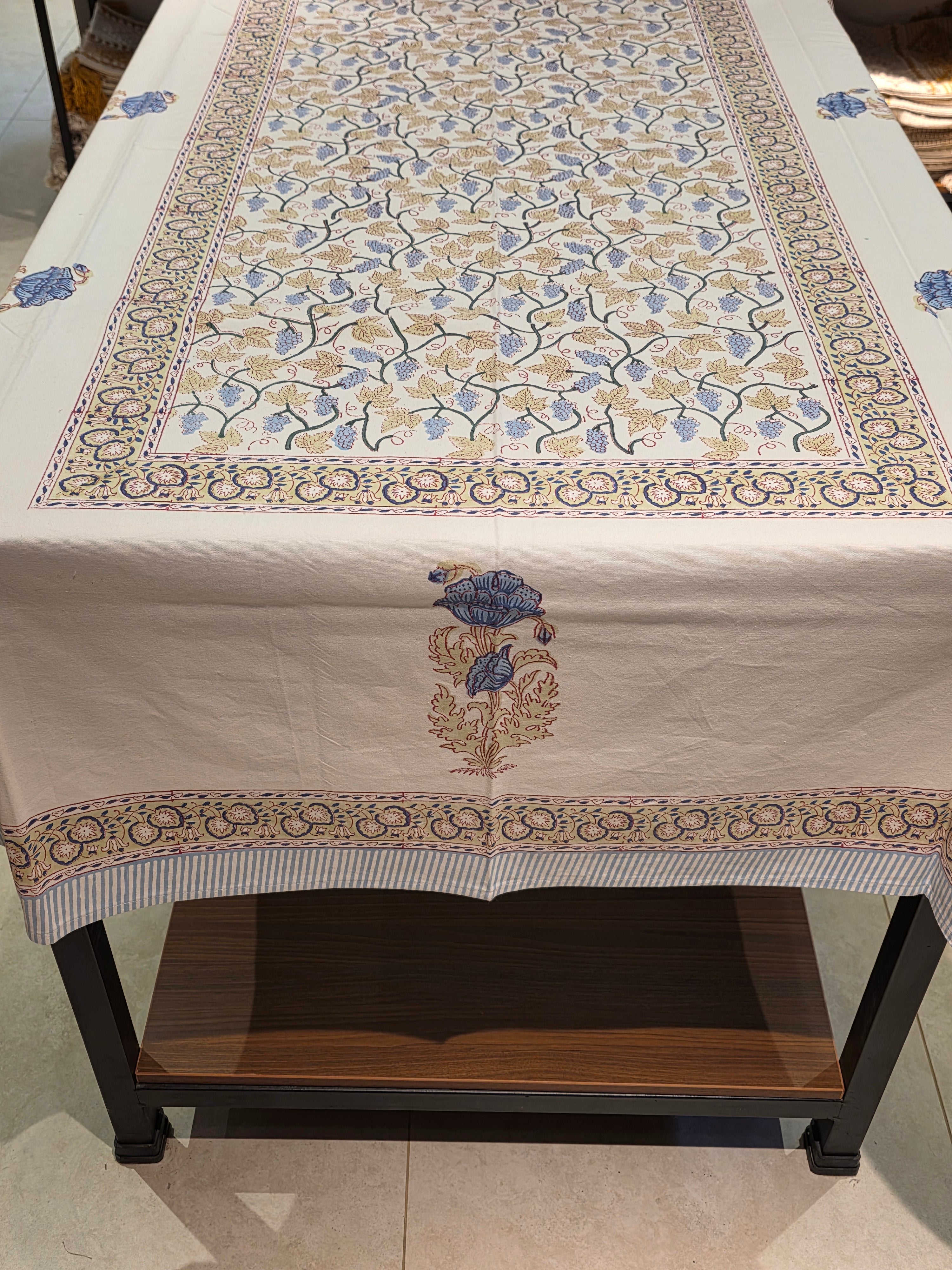 Hand Block Printed Table Cloth – 8 SEATER