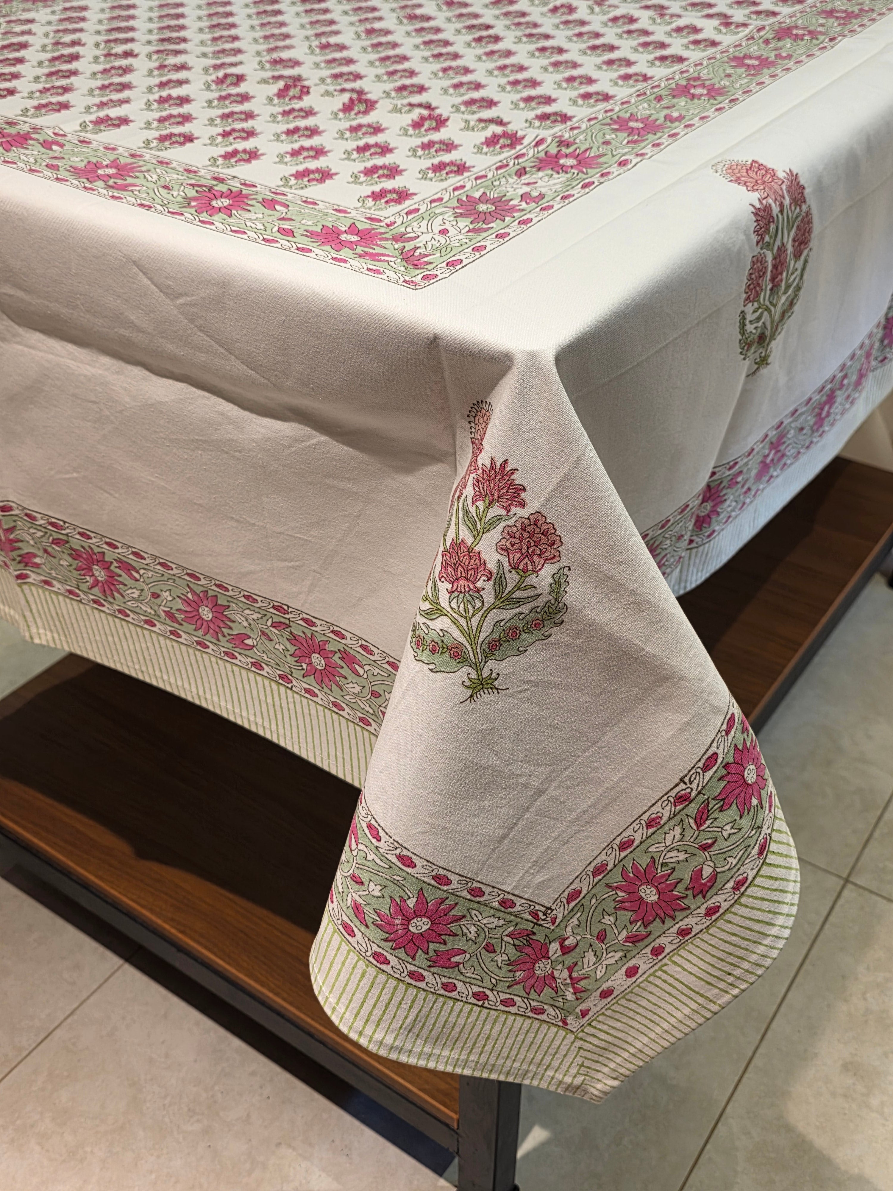 Hand Block Printed Table Cloth – 8 SEATER